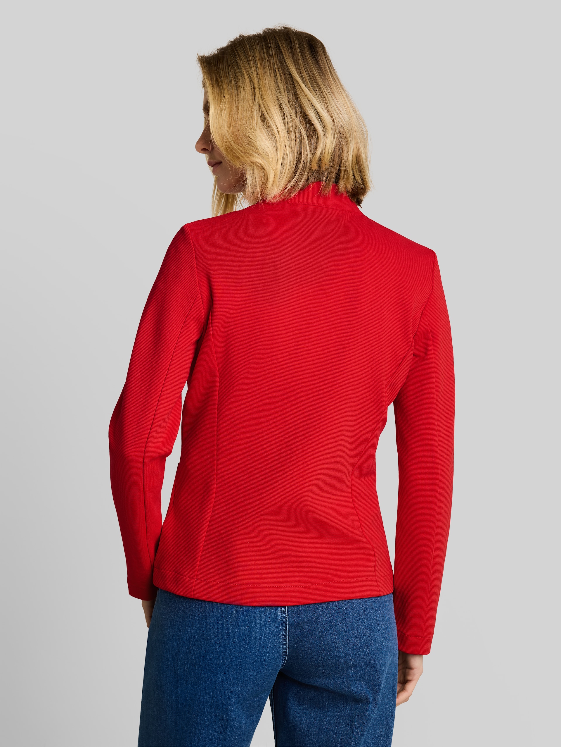 Slim Fit Blazer mit Ottoman Struktur - soft scarlet red
