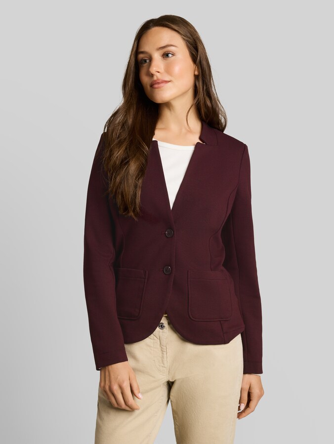Slim fit blazer met ottoman-structuur door Women, preppy plum melange