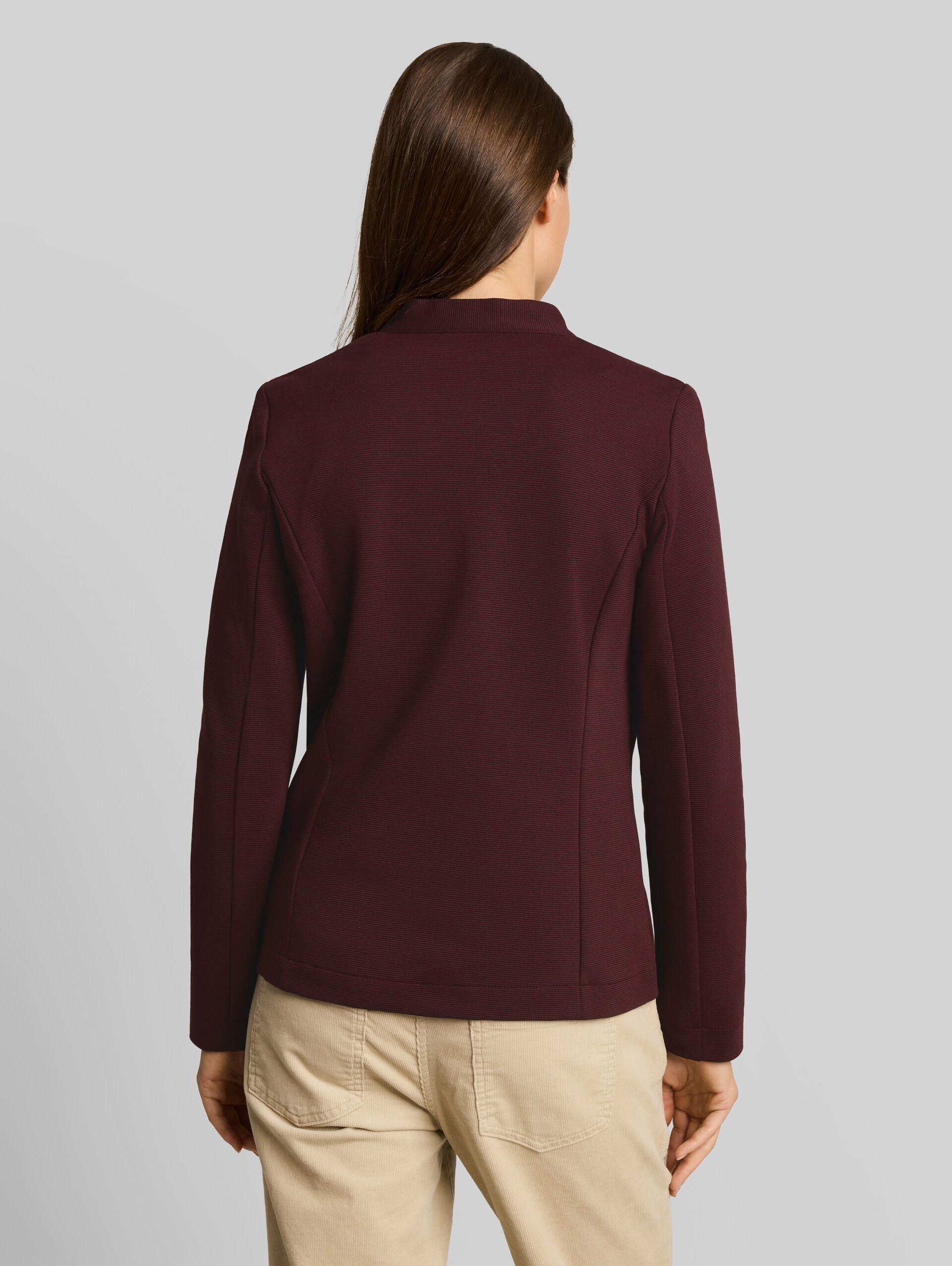 Slim Fit Blazer mit Ottoman Struktur - preppy plum melange
