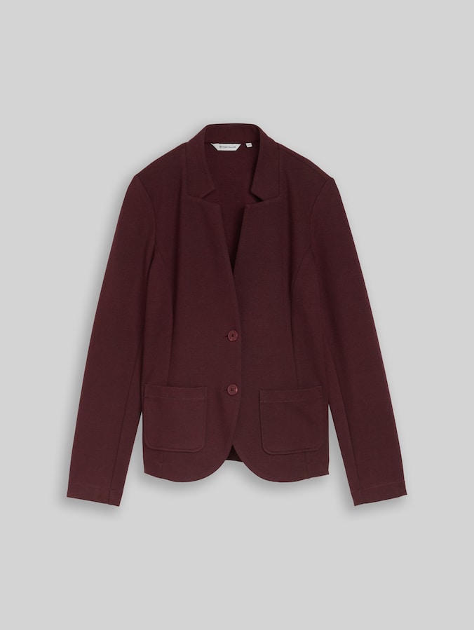 Slim fit blazer met ottoman-structuur door Women, preppy plum melange