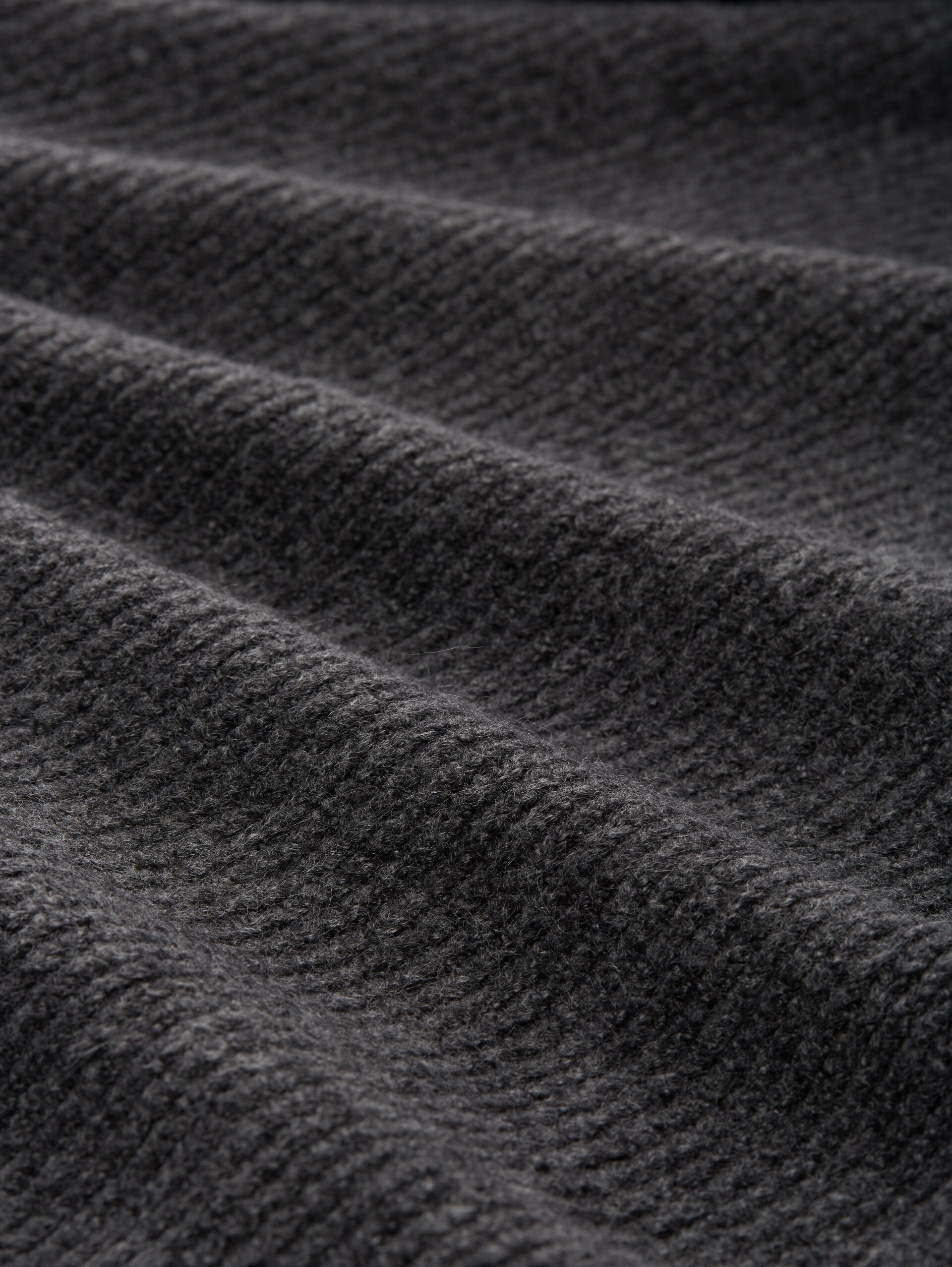 Strickjacke mit recyceltem Polyester - Shale Grey Melange - Material-Ansicht