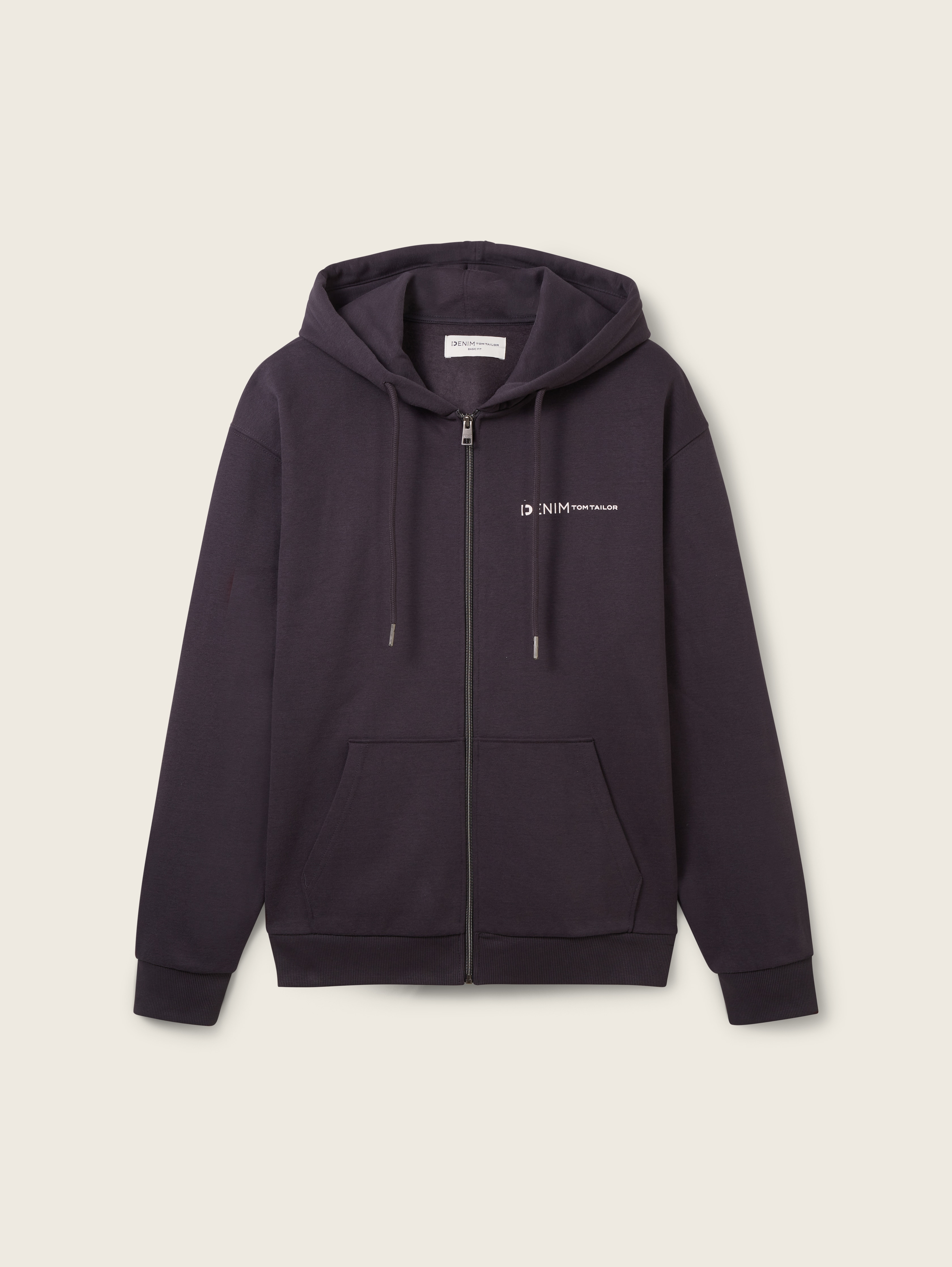 Hoodie with a zip by Tom Tailor