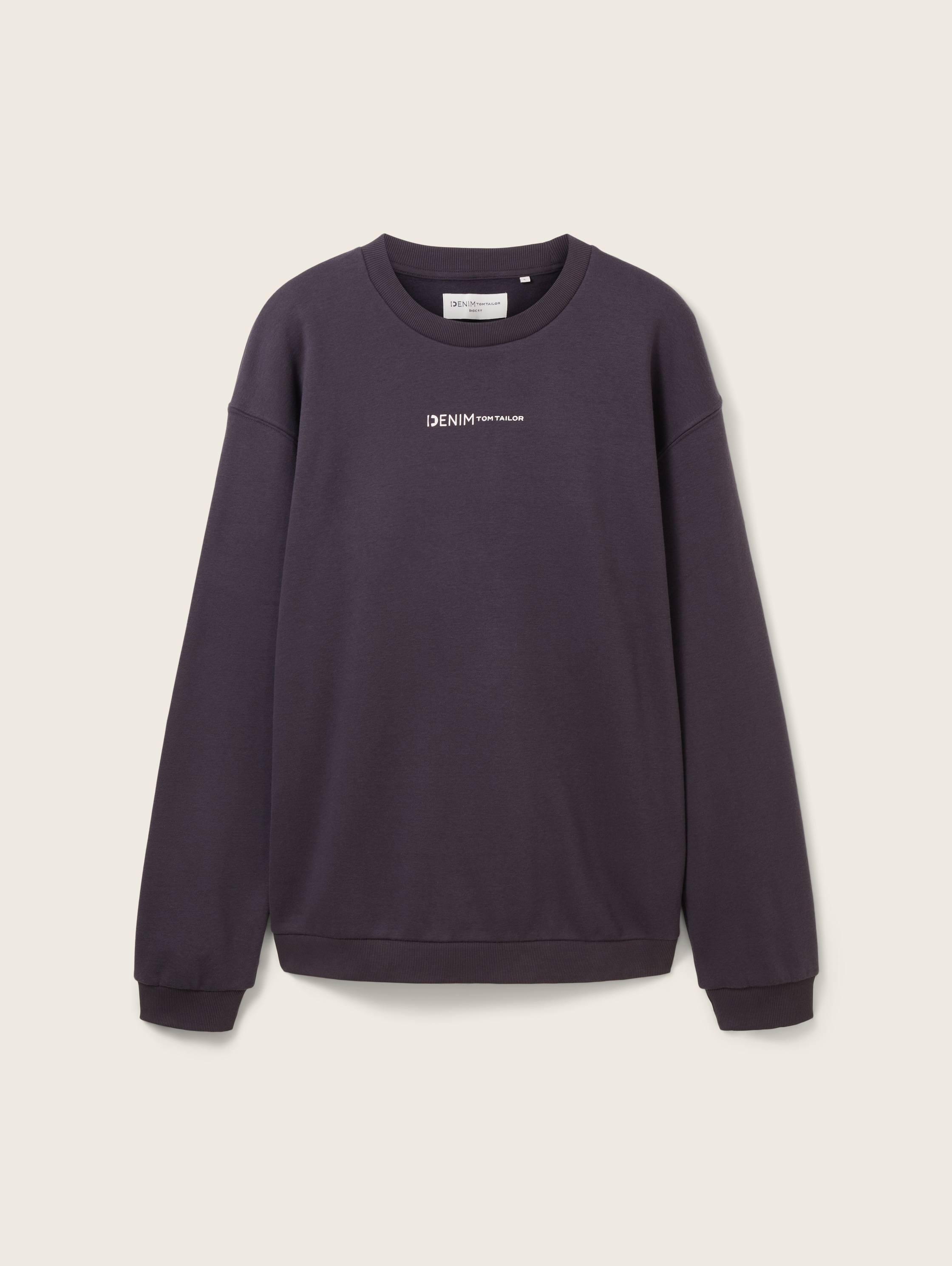 Sweater met print van biologisch katoen - coal grey - Product vooraanzicht