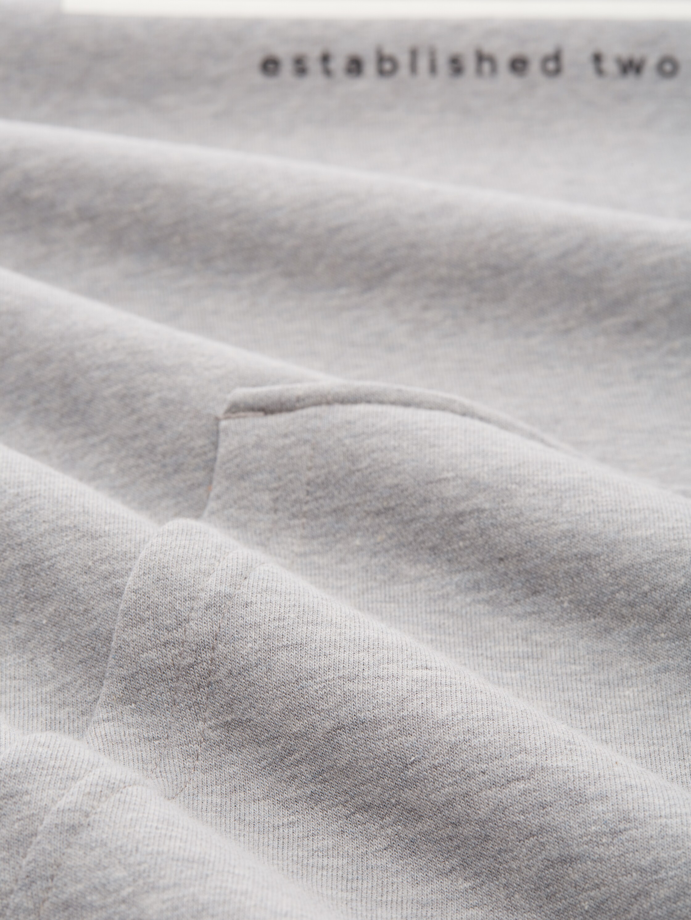 Sweat à capuche avec logo imprimé - Grey Heather Melange - Vue de la matière