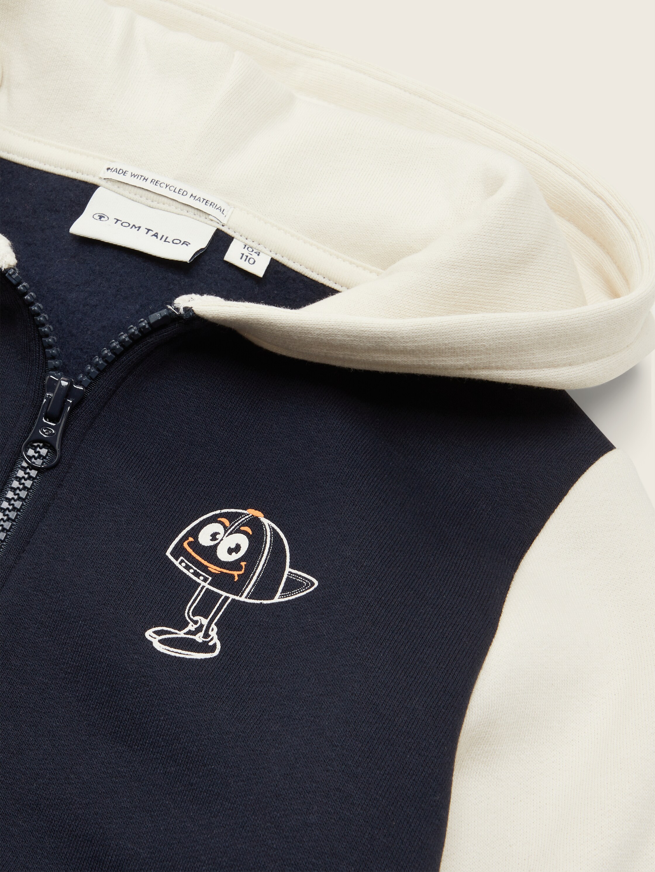Hoody Sweatjacke mit Colorblock - sky captain blue - Detail-Model-Ansicht