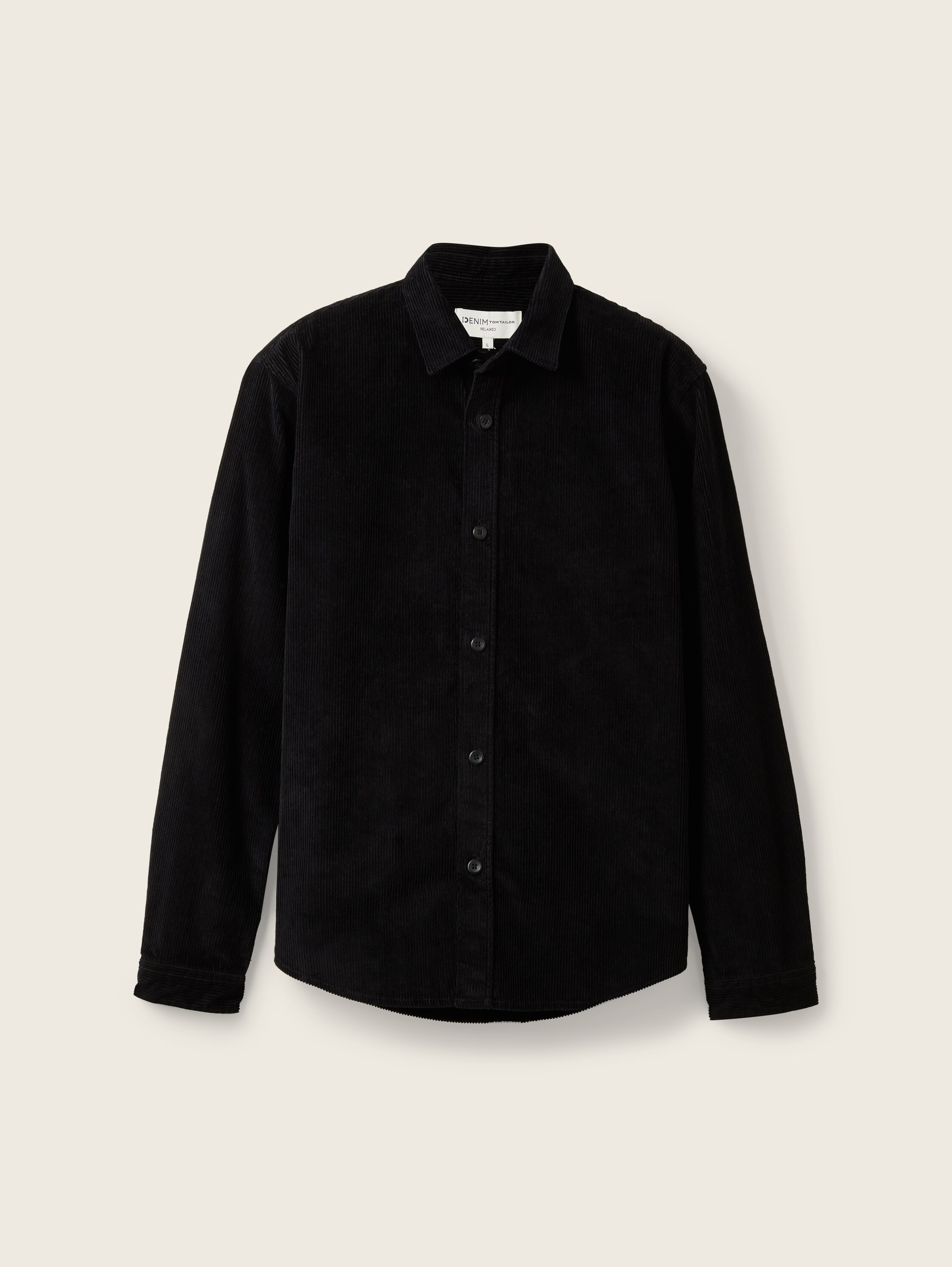 Corduroy-overhemd - Black - Product vooraanzicht