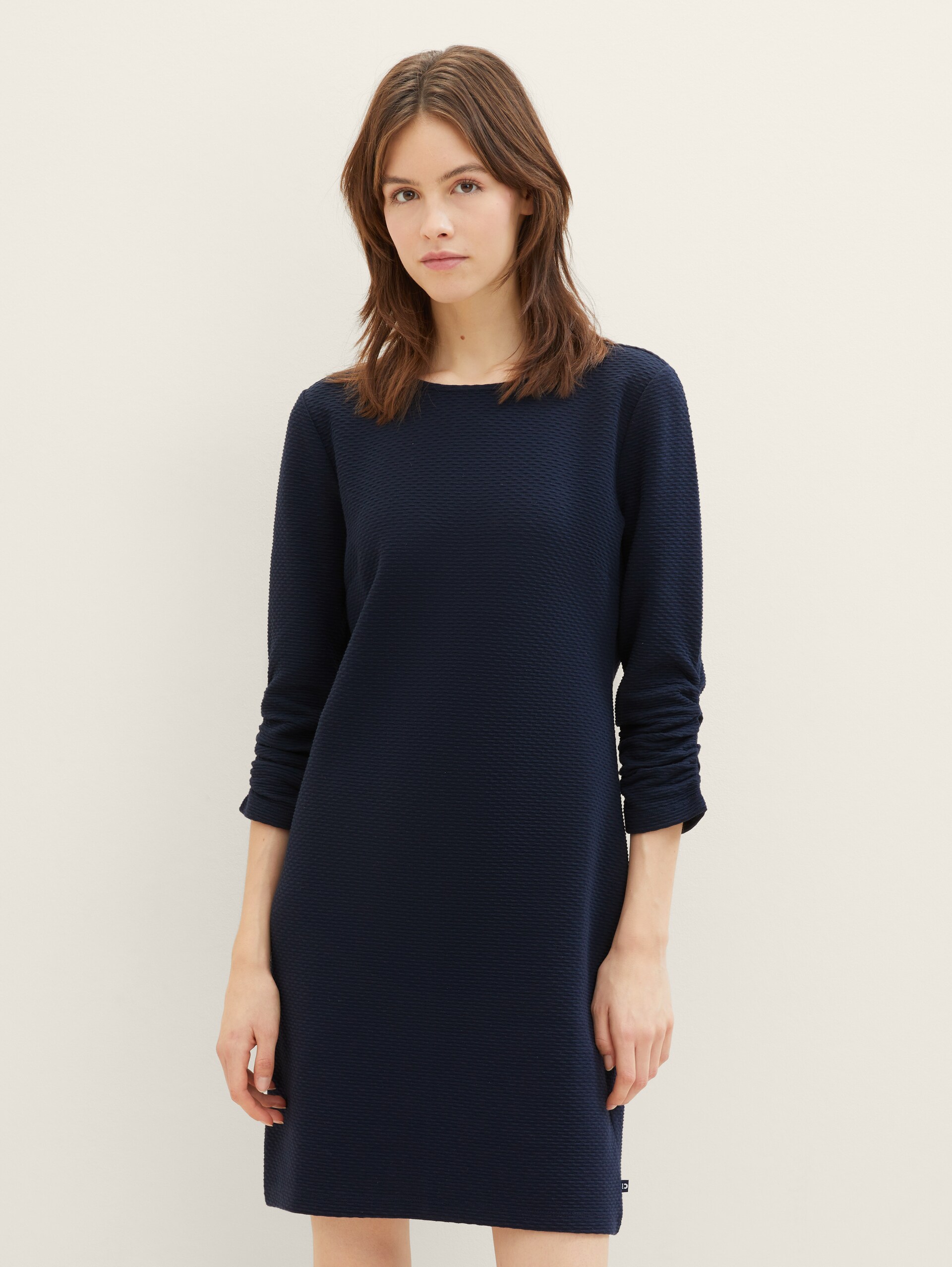Mini-Kleid mit 3/4 Arm - sky captain blue - Model-Vorderansicht