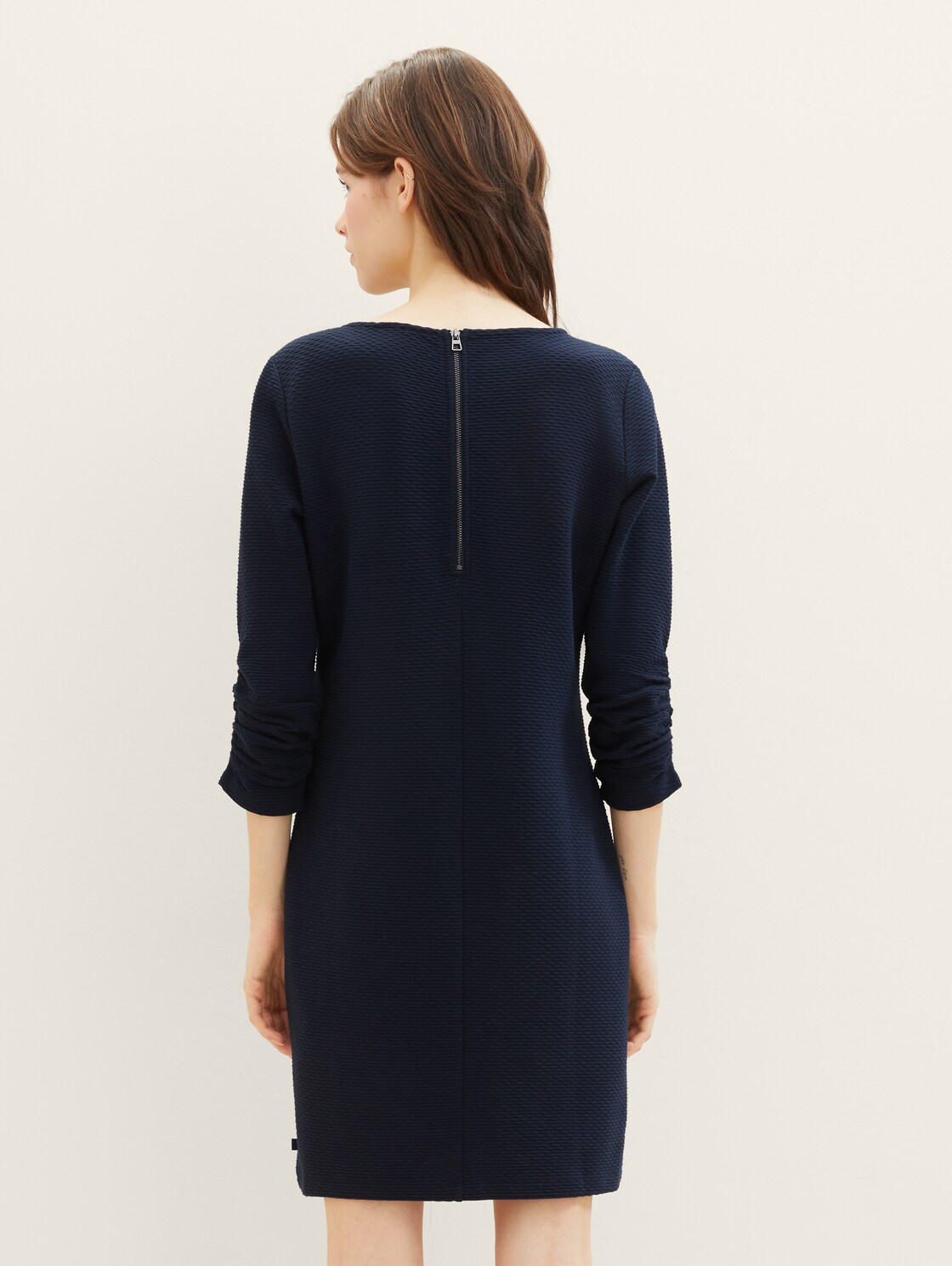 Mini-Kleid mit 3/4 Arm - sky captain blue - Model-Rückansicht