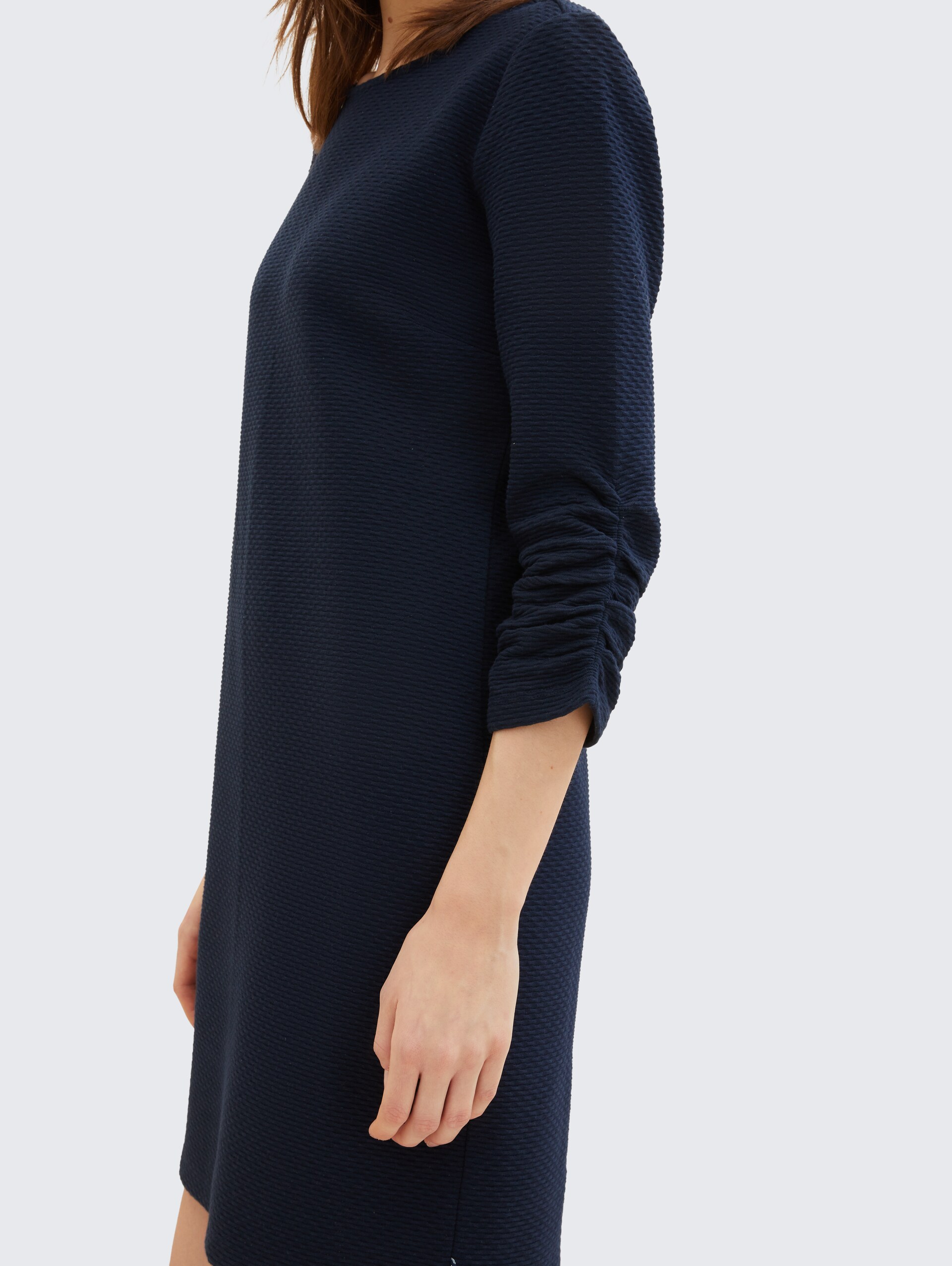 Mini-Kleid mit 3/4 Arm - sky captain blue - Detail-Model-Ansicht