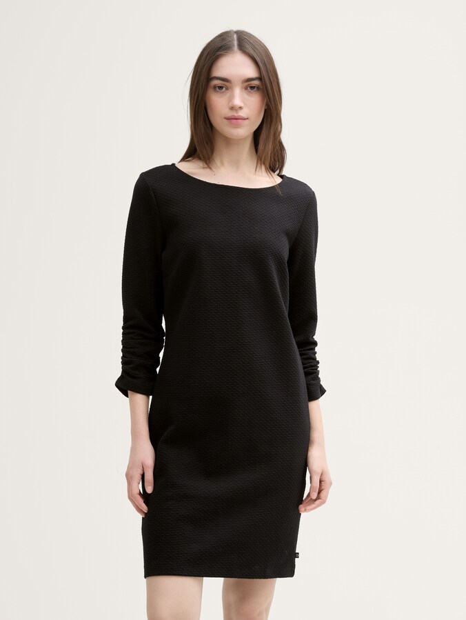 Mini dress with 3/4 sleeves by Denim Female, Black
