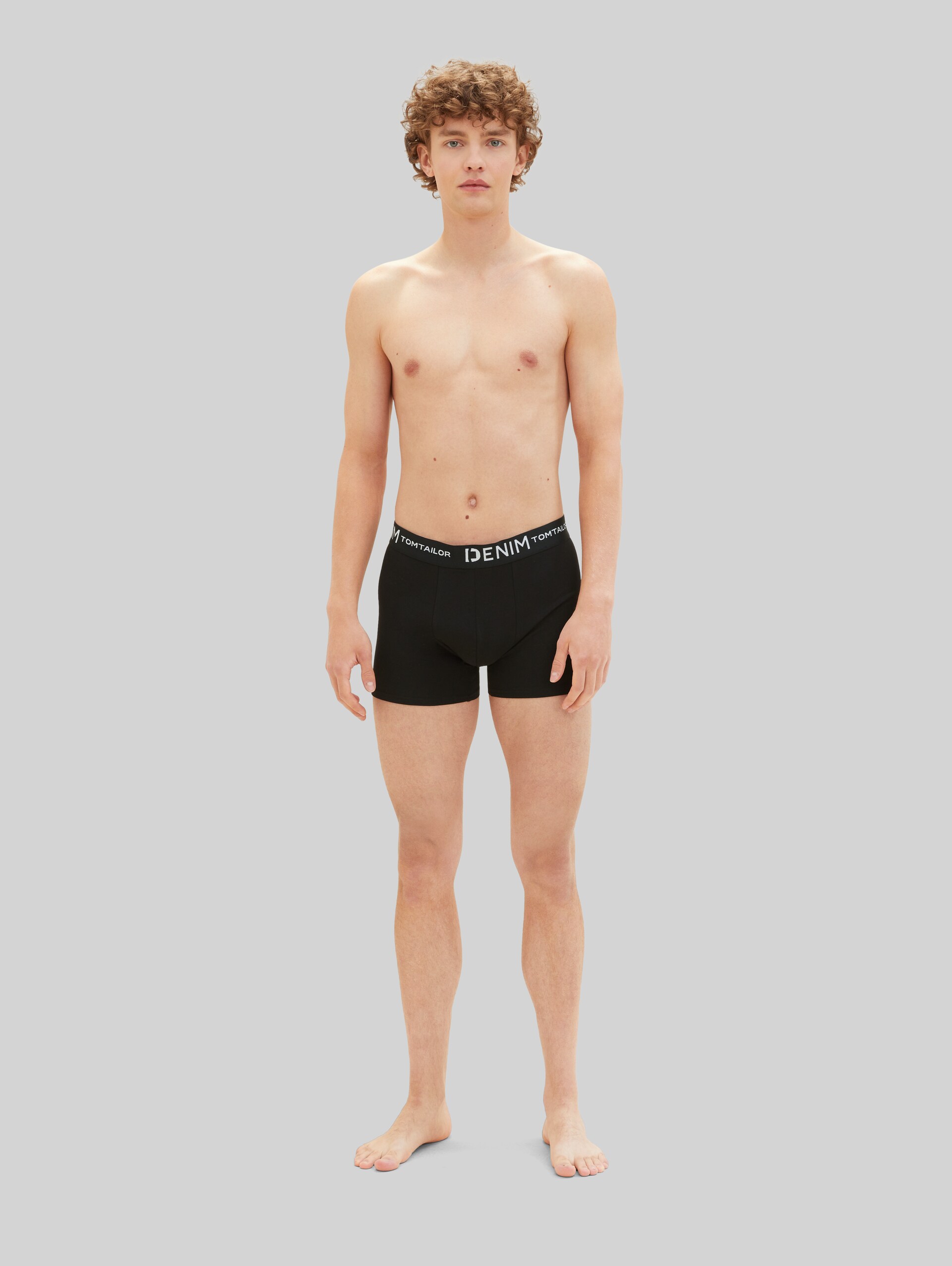 Boxer shorts, 3-pack - Heather Grey Melange - Model front view