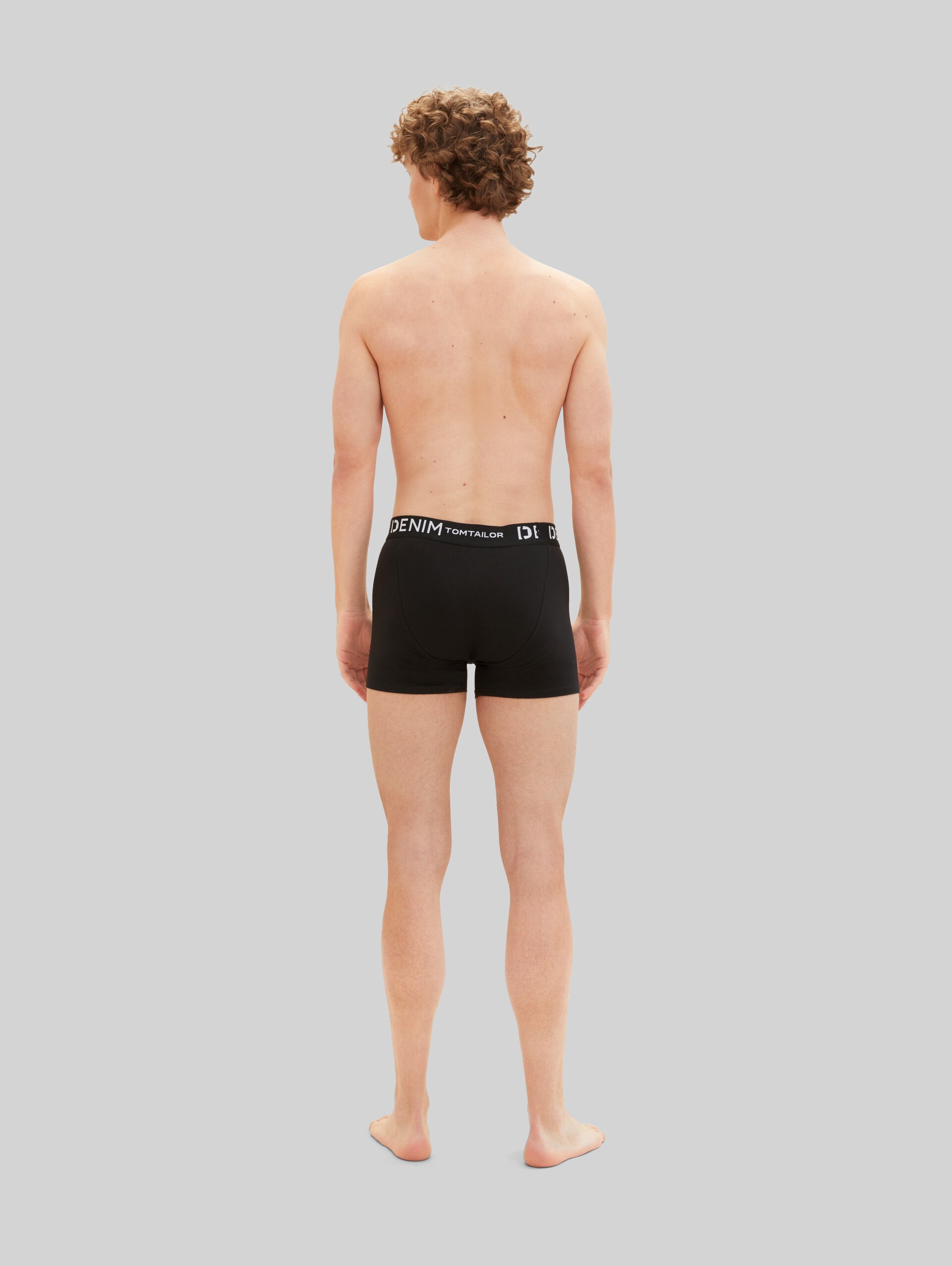 Boxer shorts, 3-pack - Heather Grey Melange - Neckline model-back view
