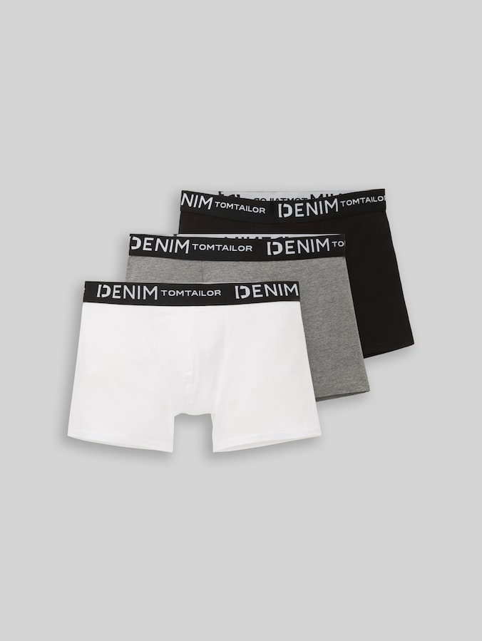 Boxershorts in een set van 3 door Denim Male, Heather Grey Melange
