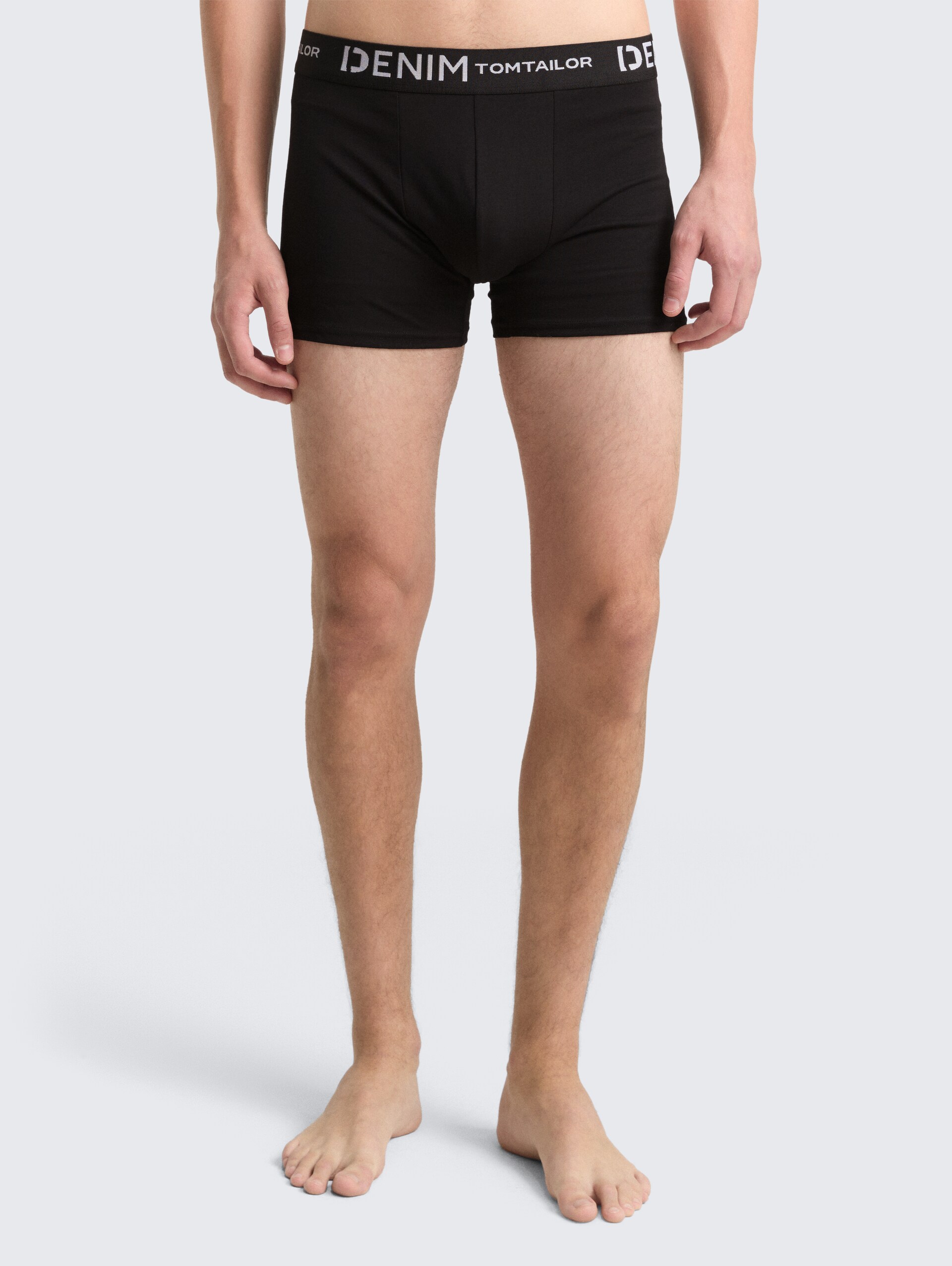 Boxershorts in een 3-pack - Black - Nek model vooraanzicht