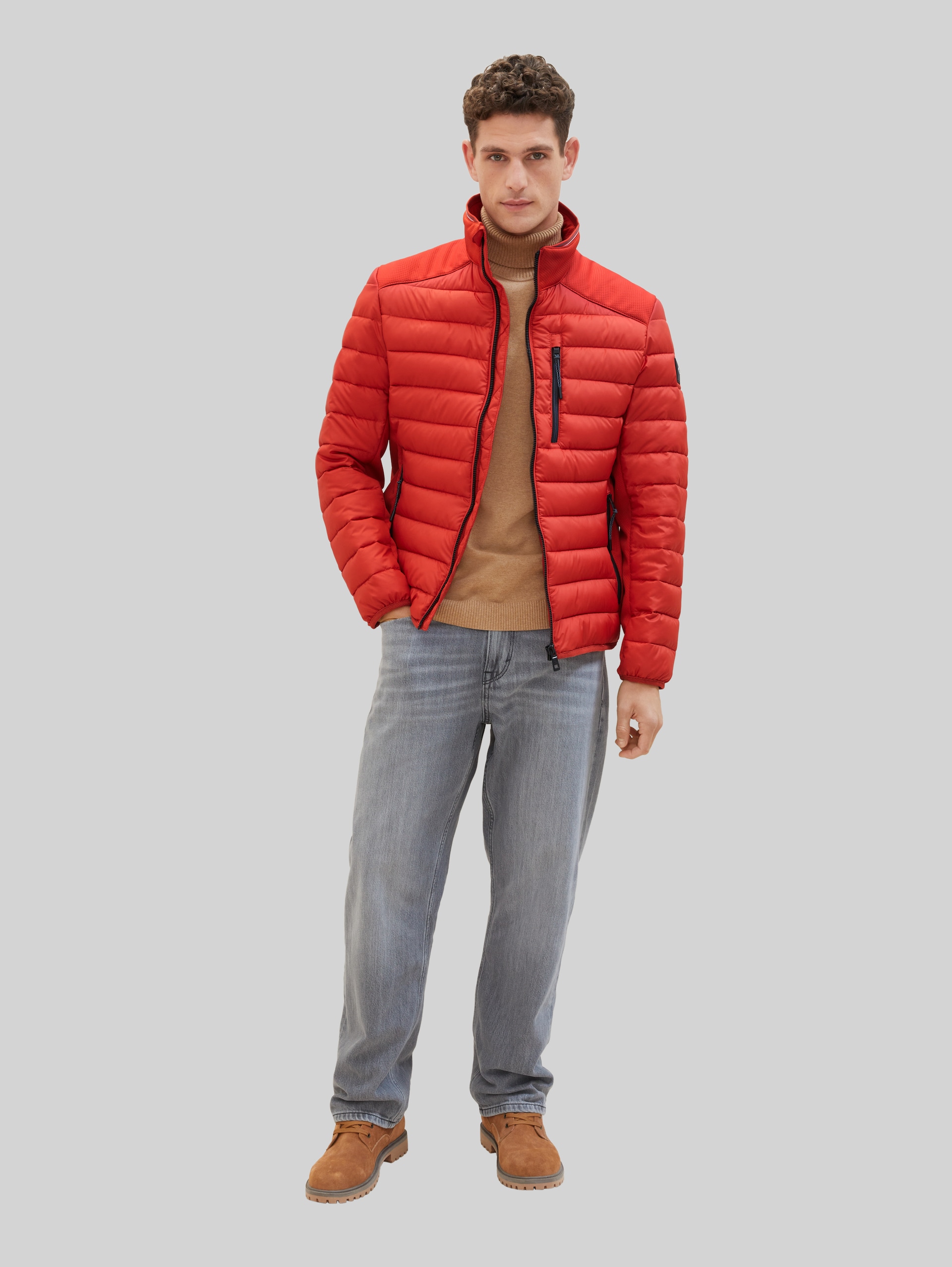 Veste hybride - fire red - vue latérale du modèle