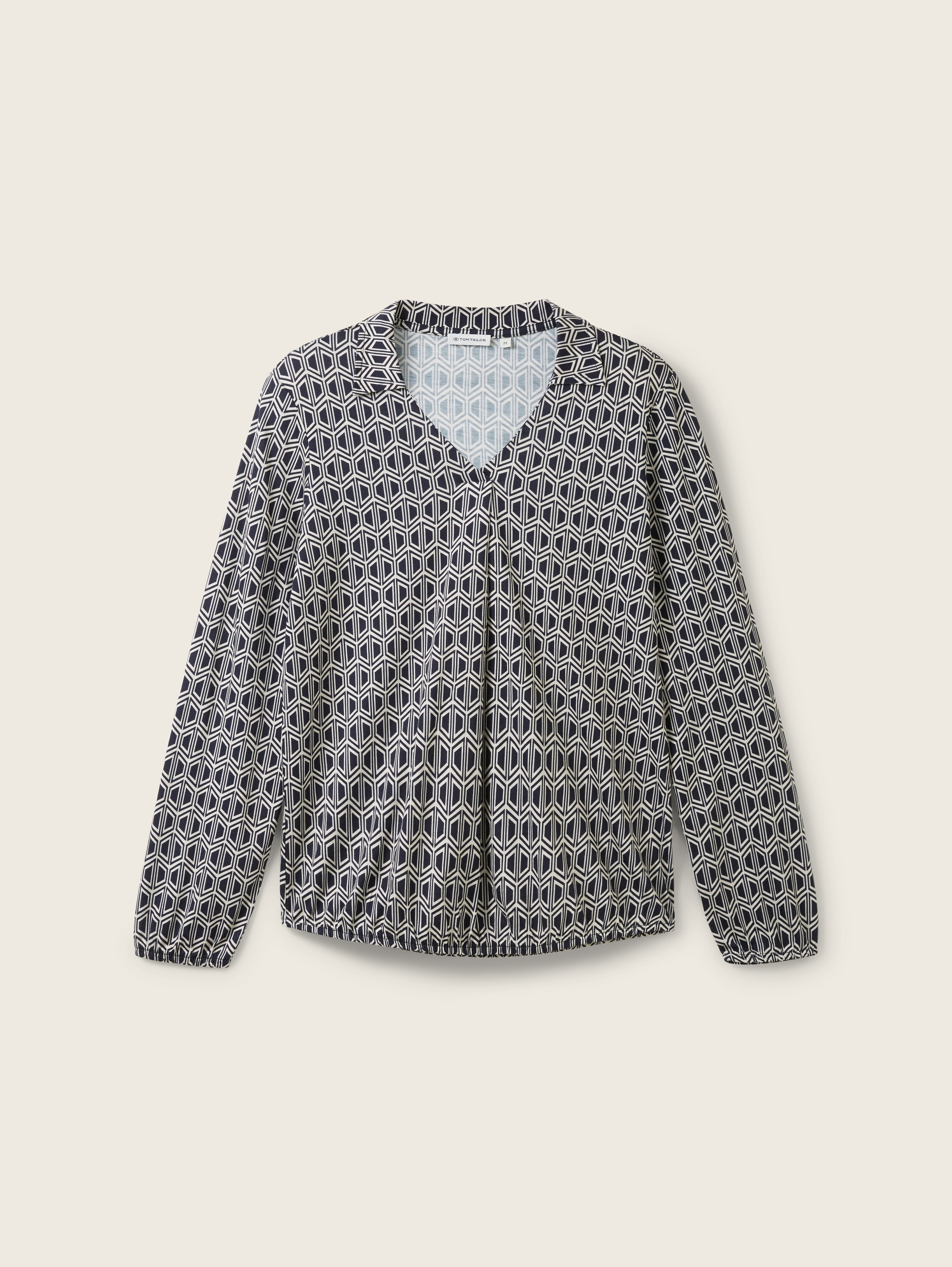 T-Shirt-Bluse mit Allover-Print - navy geometrics print - Vorder-Produkt-Ansicht