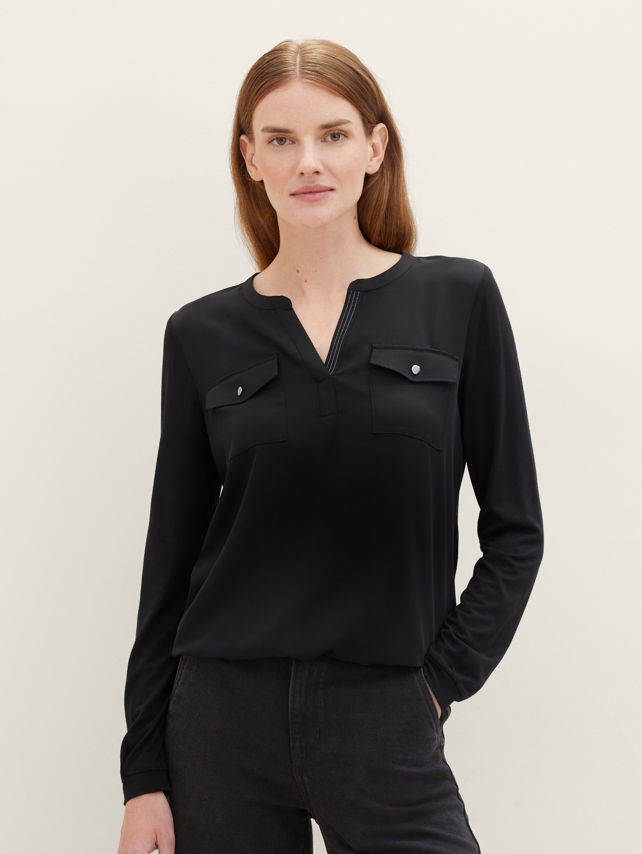 Langarmshirt mit LENZING™ ECOVERO™ - 3