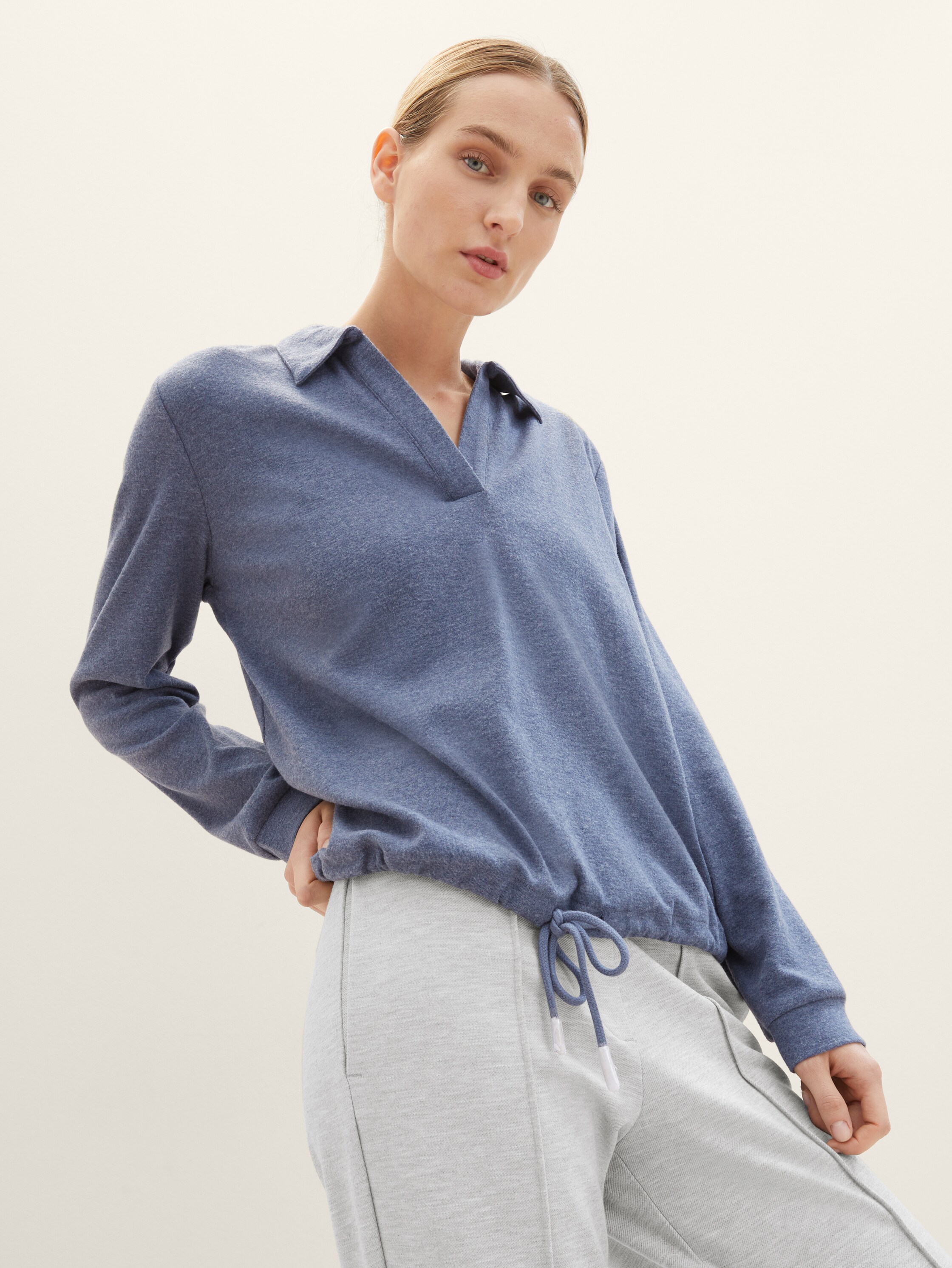 Sweatshirt in Melange Optik - 1