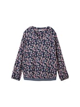 Sélectionné, Chemisier à motifs comportant du LENZING (TM) ECOVERO (TM) par Tom Tailor, bleu