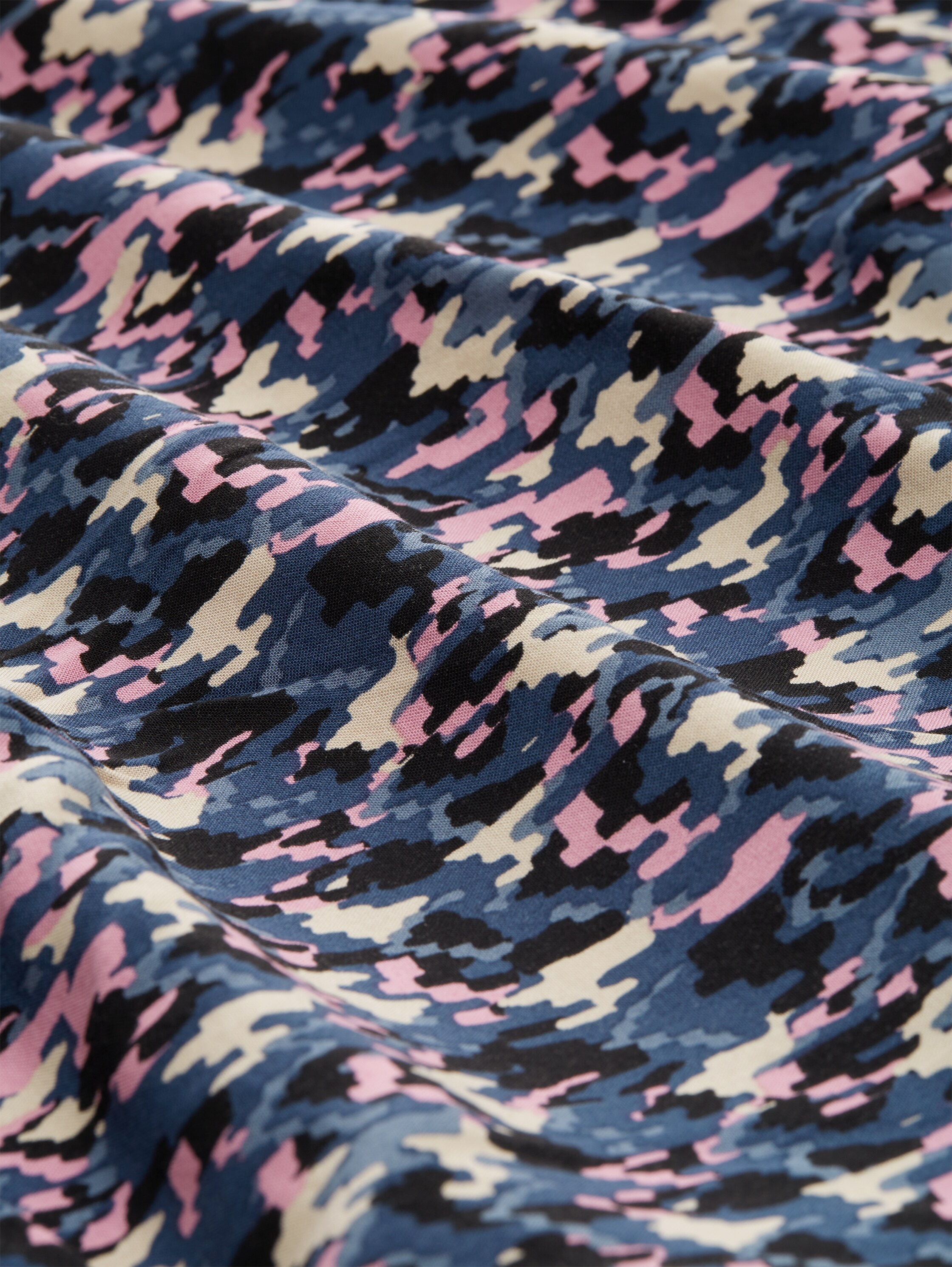 Chemisier à motifs comportant du LENZING (TM) ECOVERO (TM) - blue small texture design - Vue de la matière