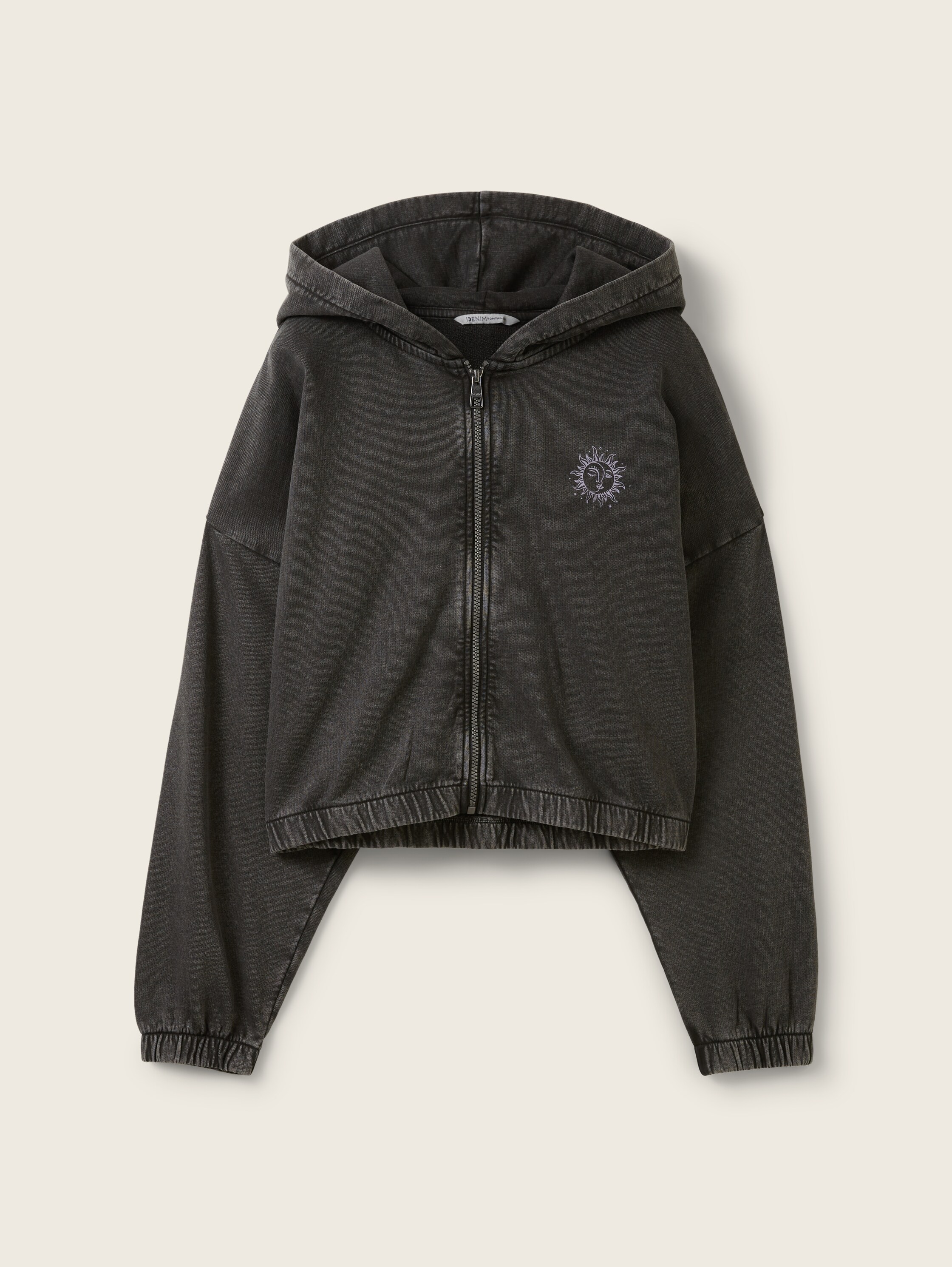 Sweatjack met motief - deep black - Product vooraanzicht