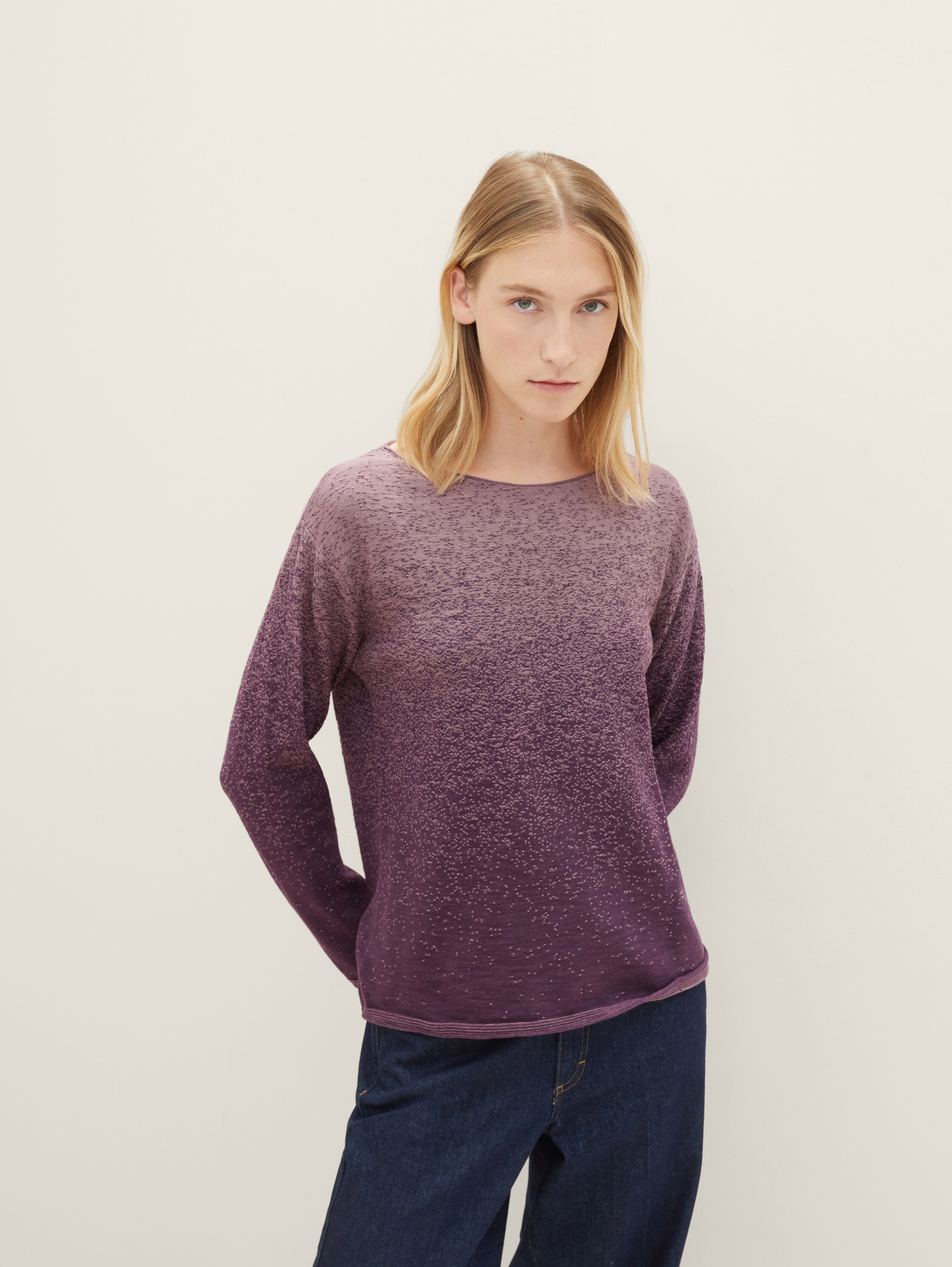 Pull en maille de coton biologique - lilac degrade design
