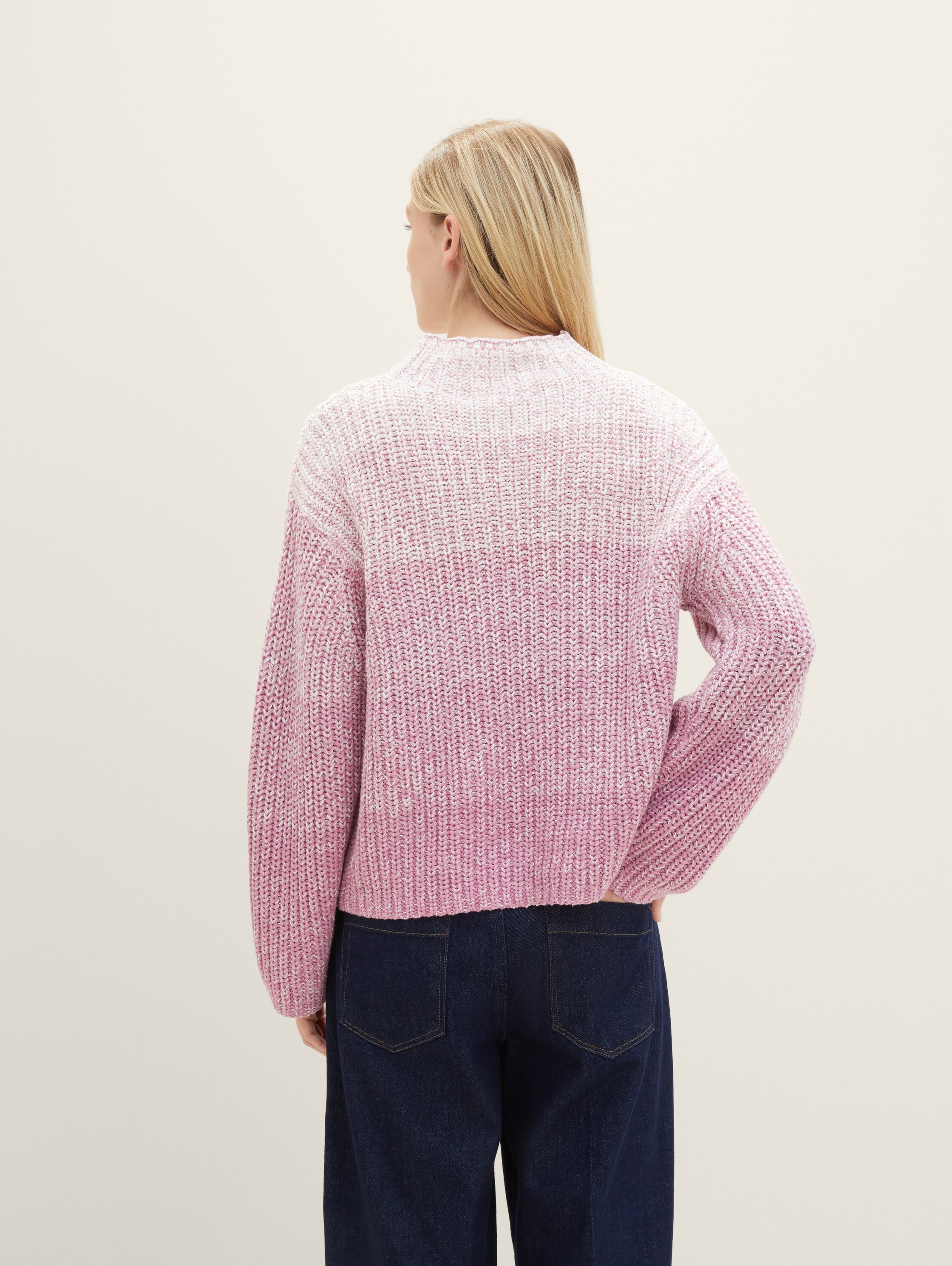 Gebreide trui met kleurverloop - dusty vanda knitted gradient