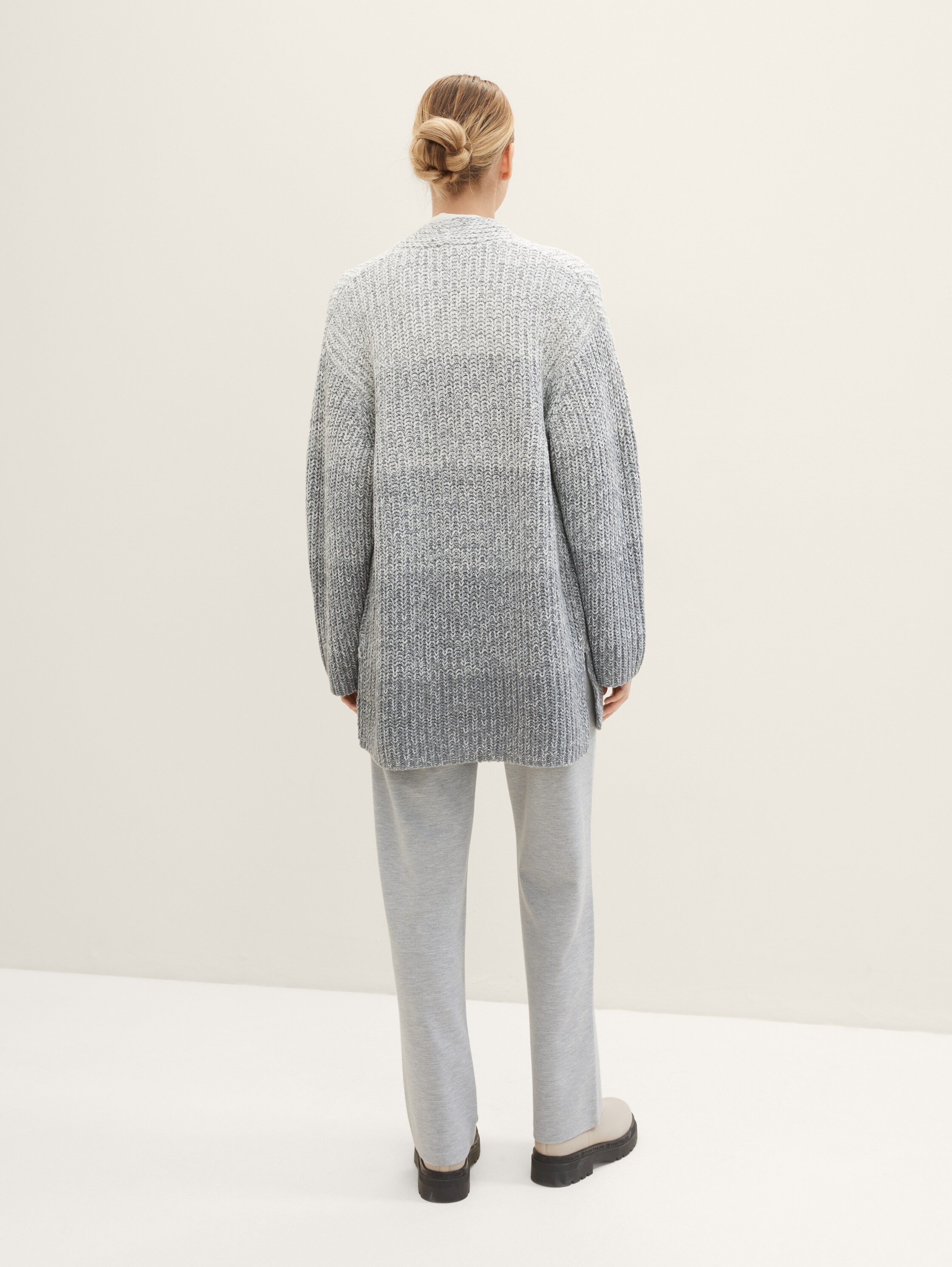 Cardigan met kleurverloop - grey knitted gradient
