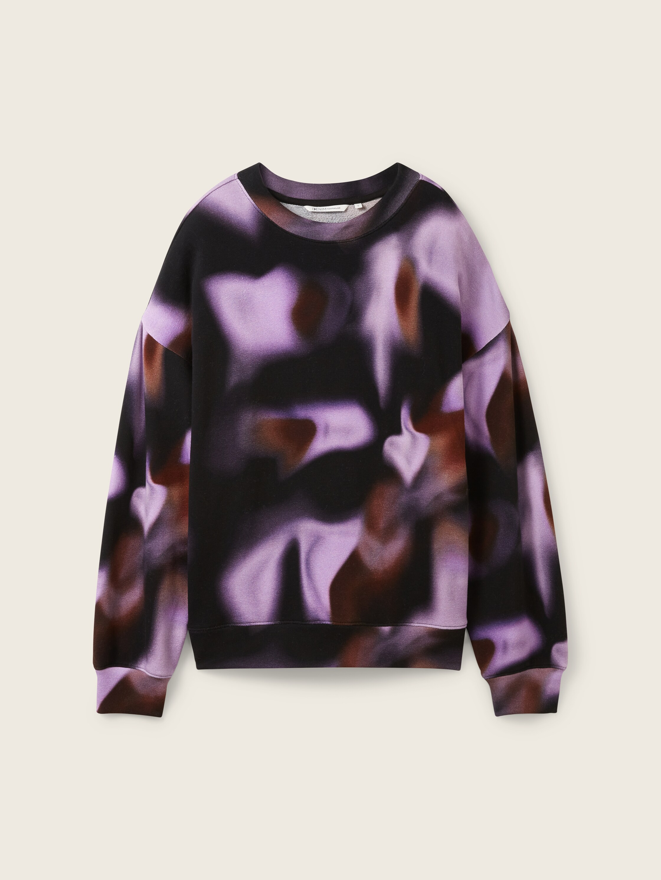 Oversized sweater - black abstract print - Product vooraanzicht