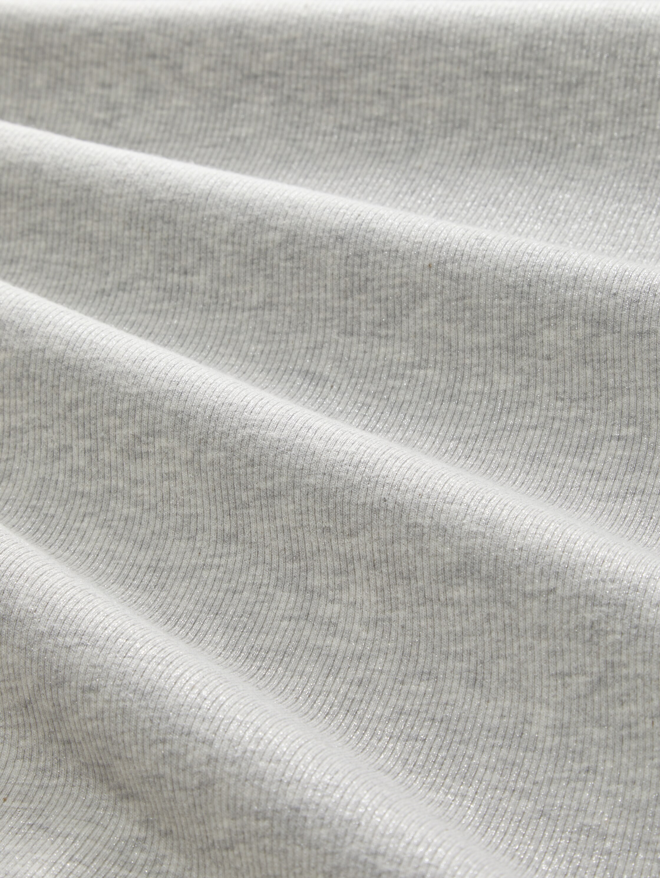 Top met geribbelde structuur - basic light grey melange - Materiaalweergave