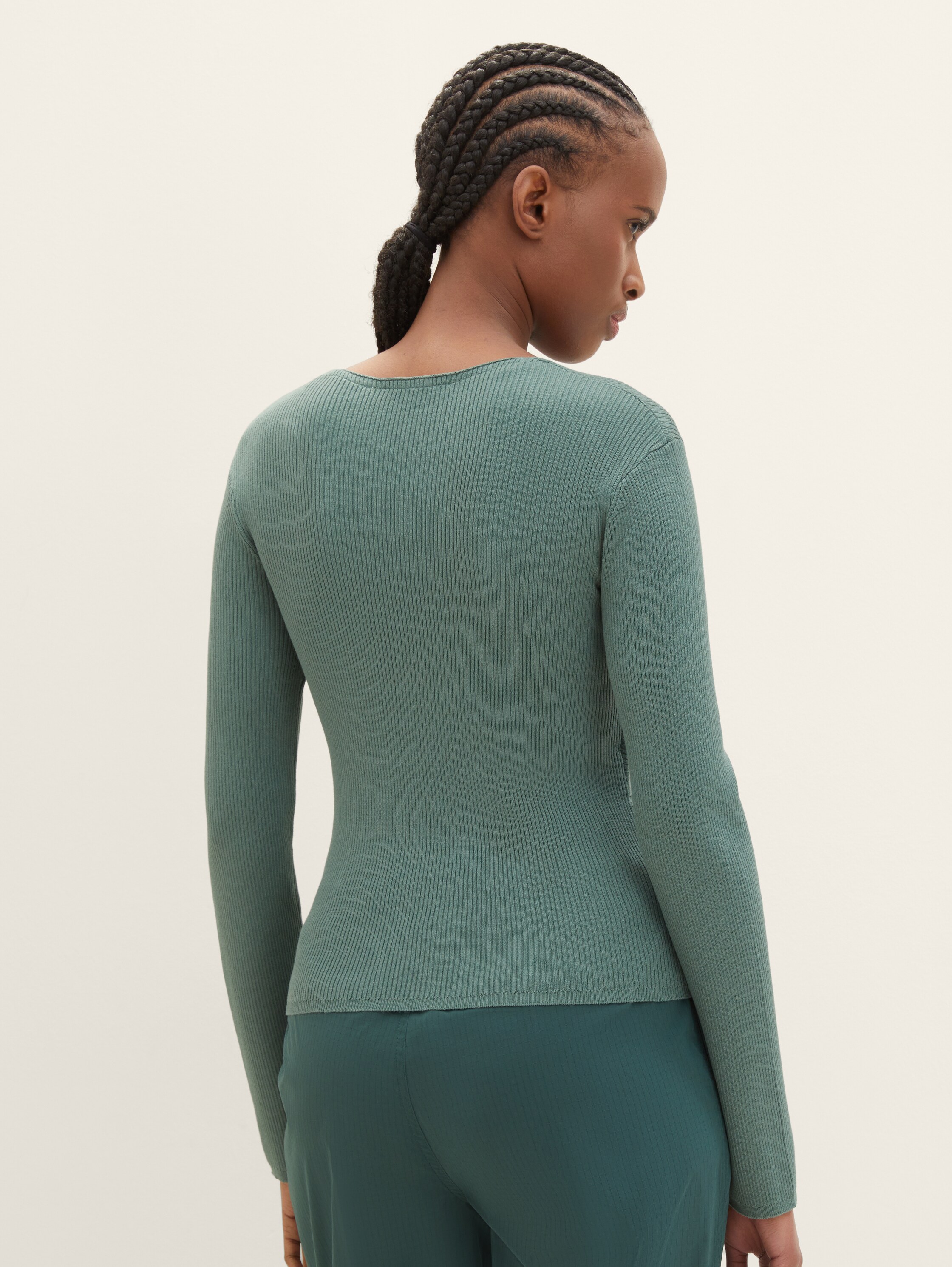 Gerippter Pullover mit LENZING™ ECOVERO™ - 4