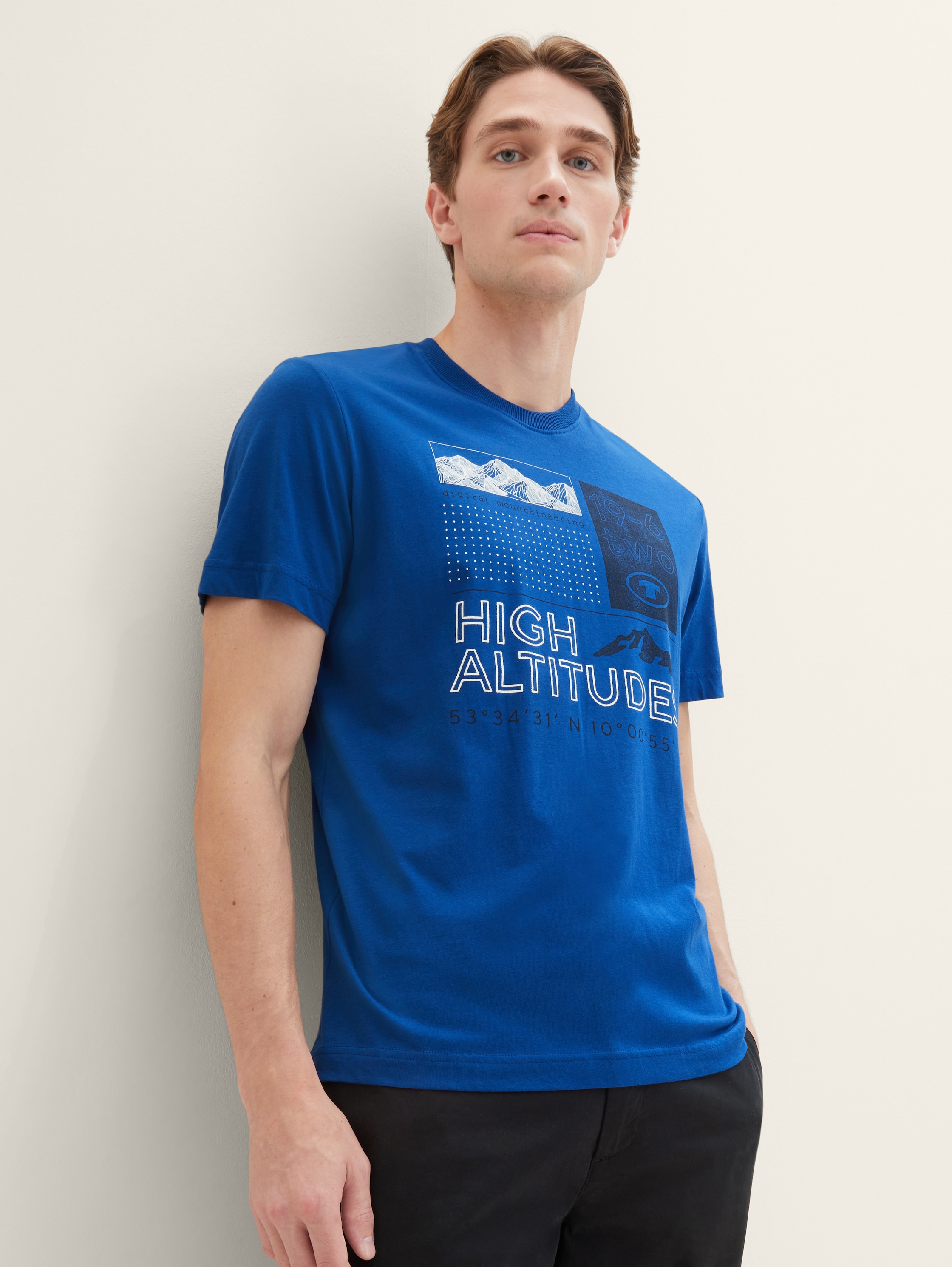 T-Shirt mit Print - hockey blue