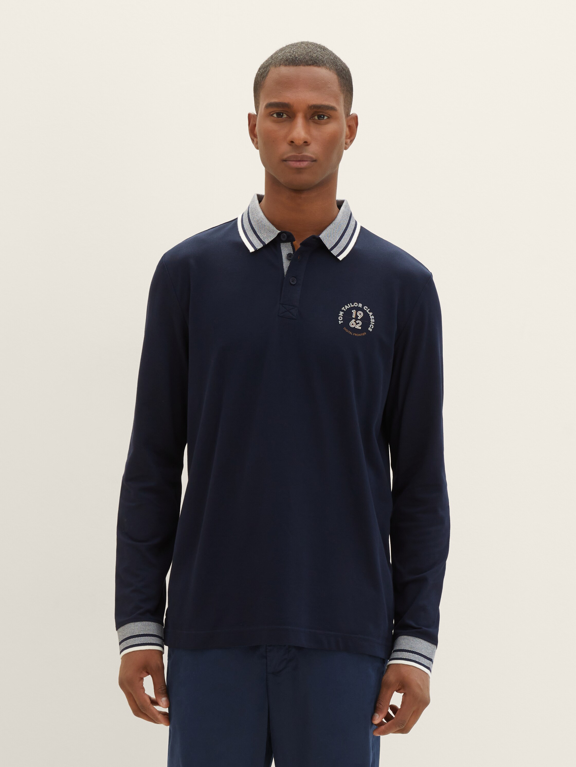 Langarm Poloshirt - sky captain blue