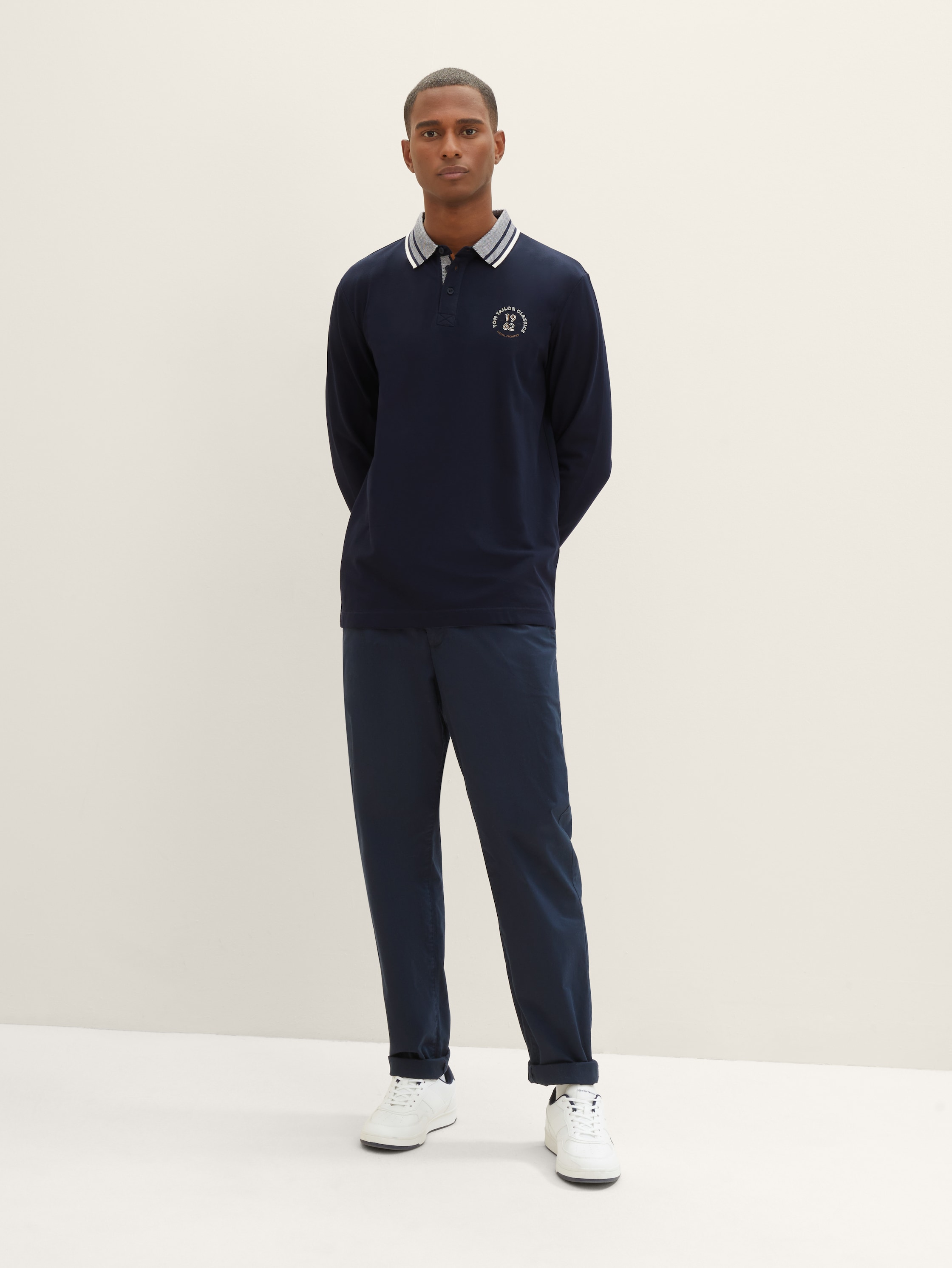 Langarm Poloshirt - sky captain blue