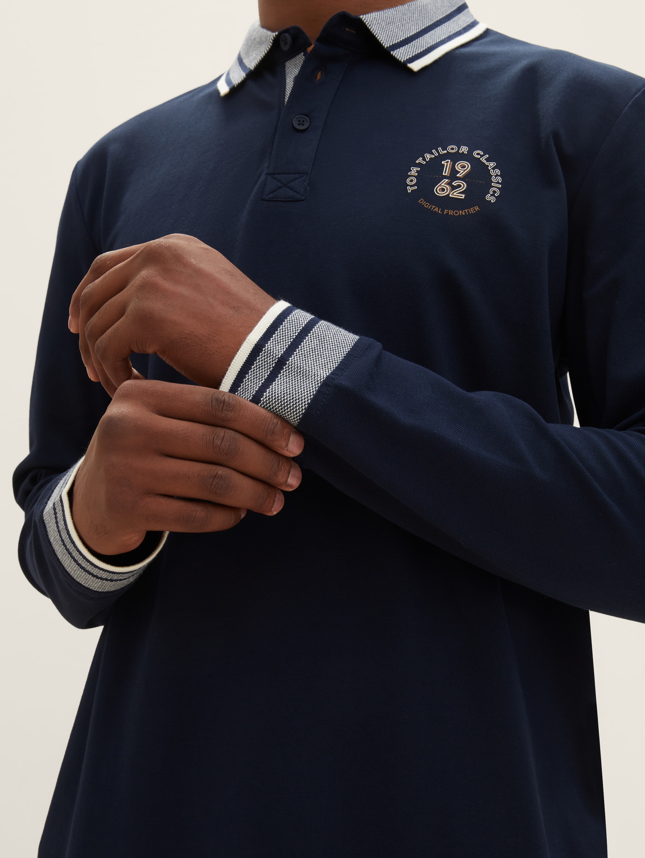 Langarm Poloshirt - sky captain blue