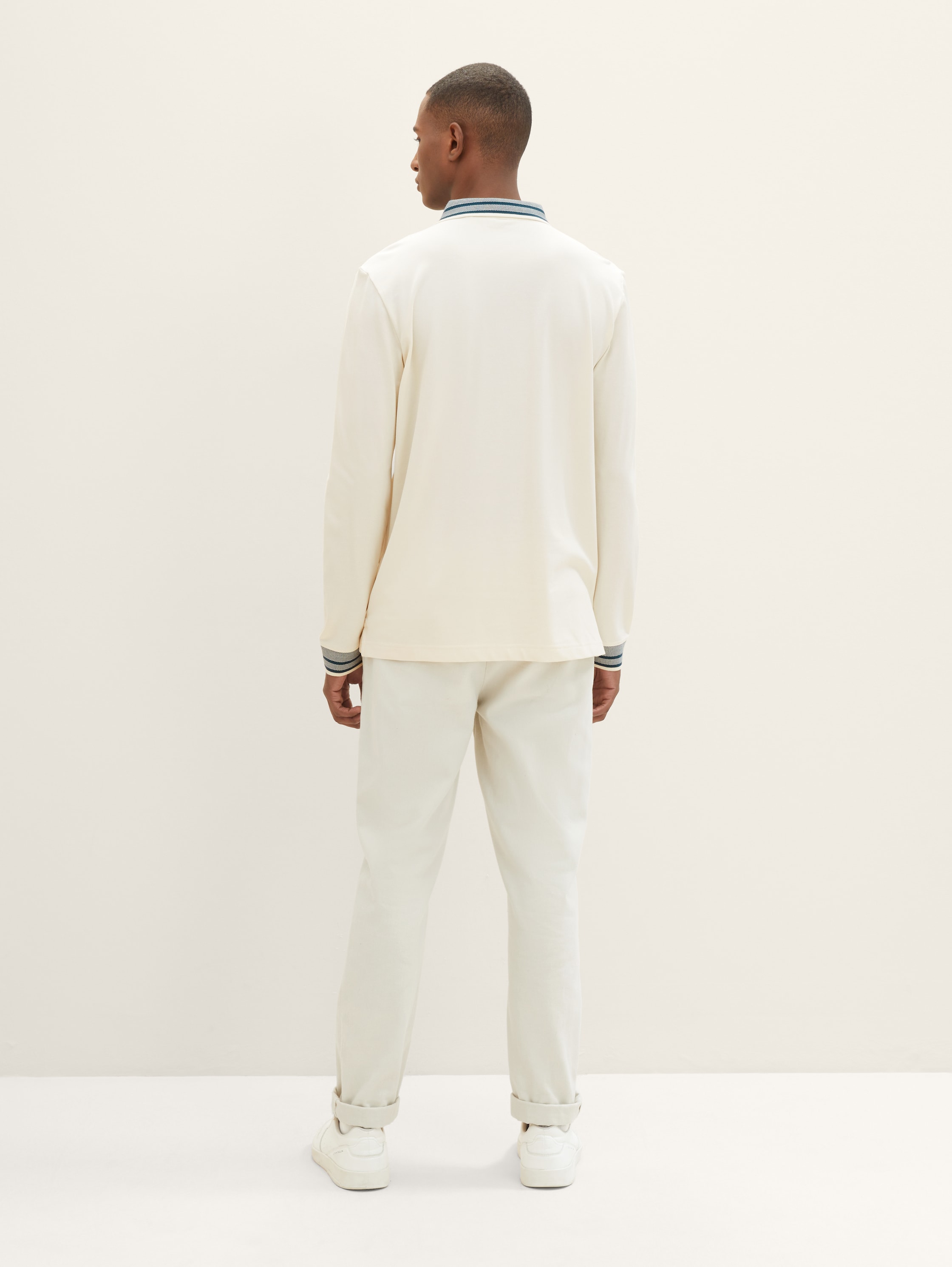 Langarm Poloshirt - vintage beige