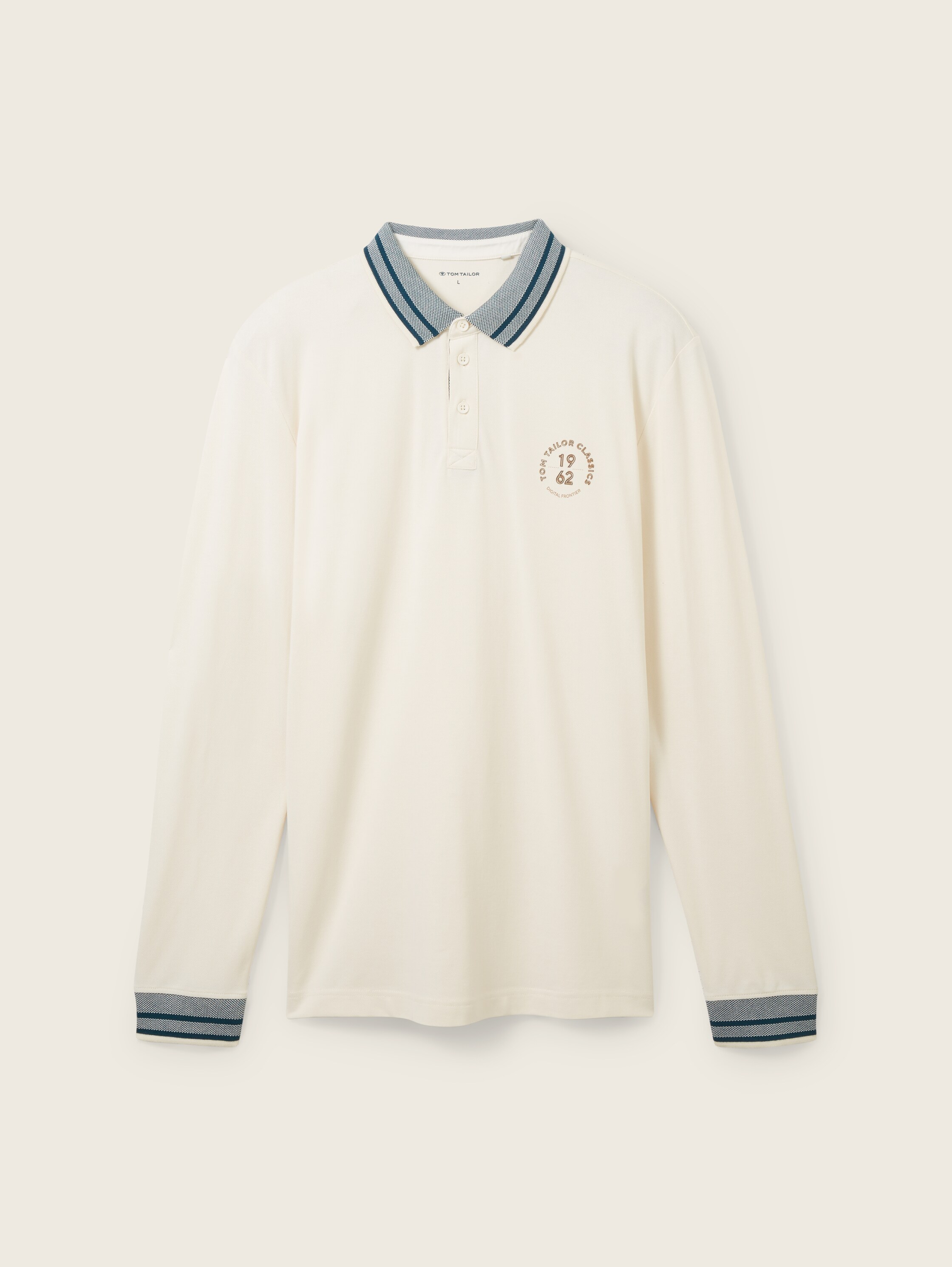 Langarm Poloshirt - vintage beige