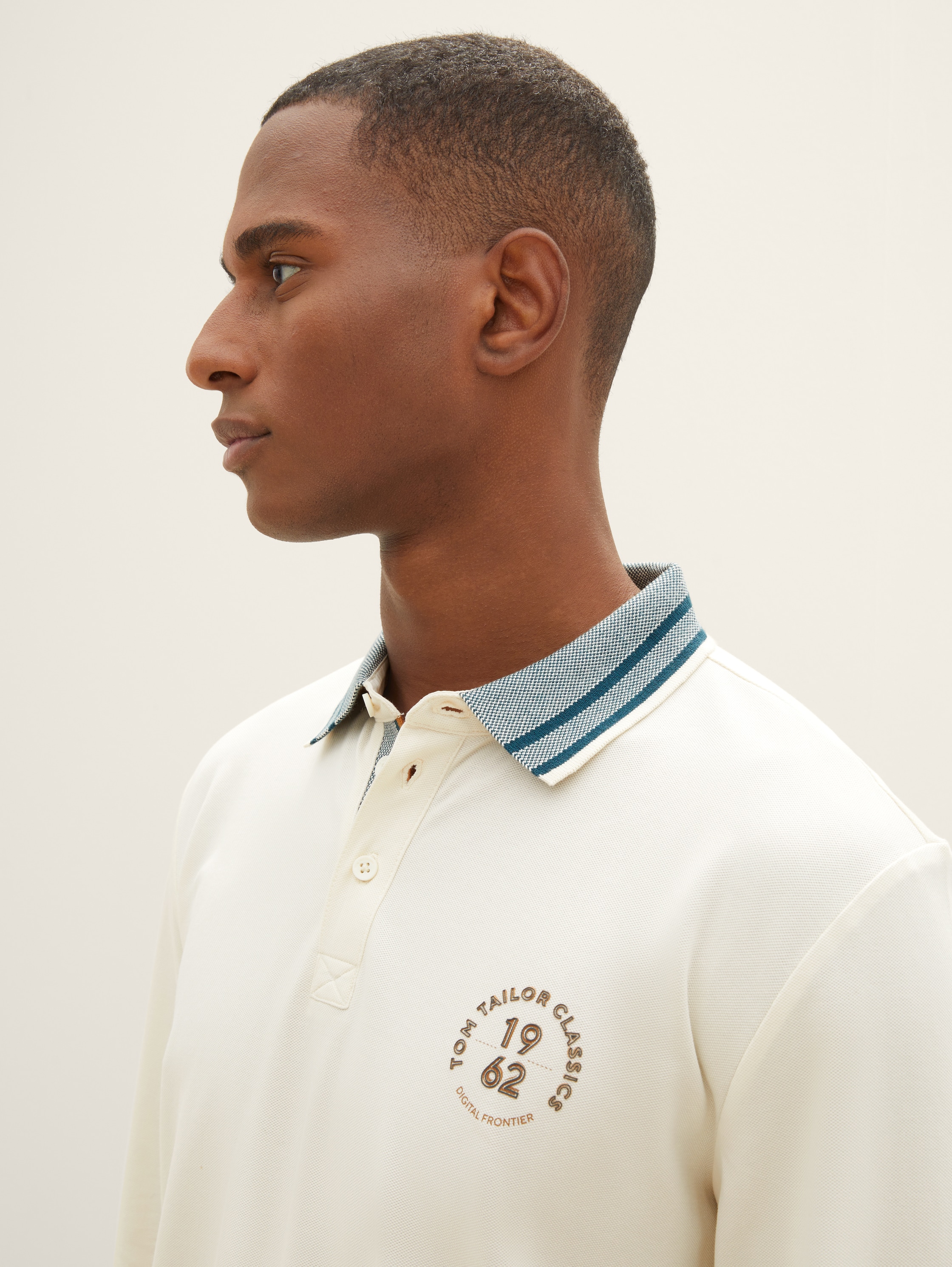 Langarm Poloshirt - vintage beige