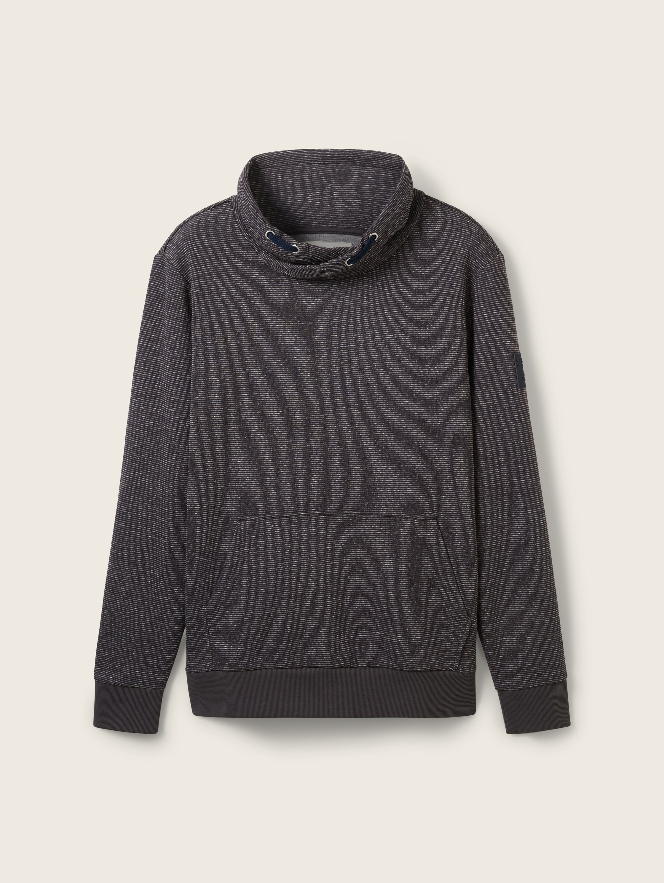 Sweat aspect chiné - sky captain blue white melange - Vue de face du produit