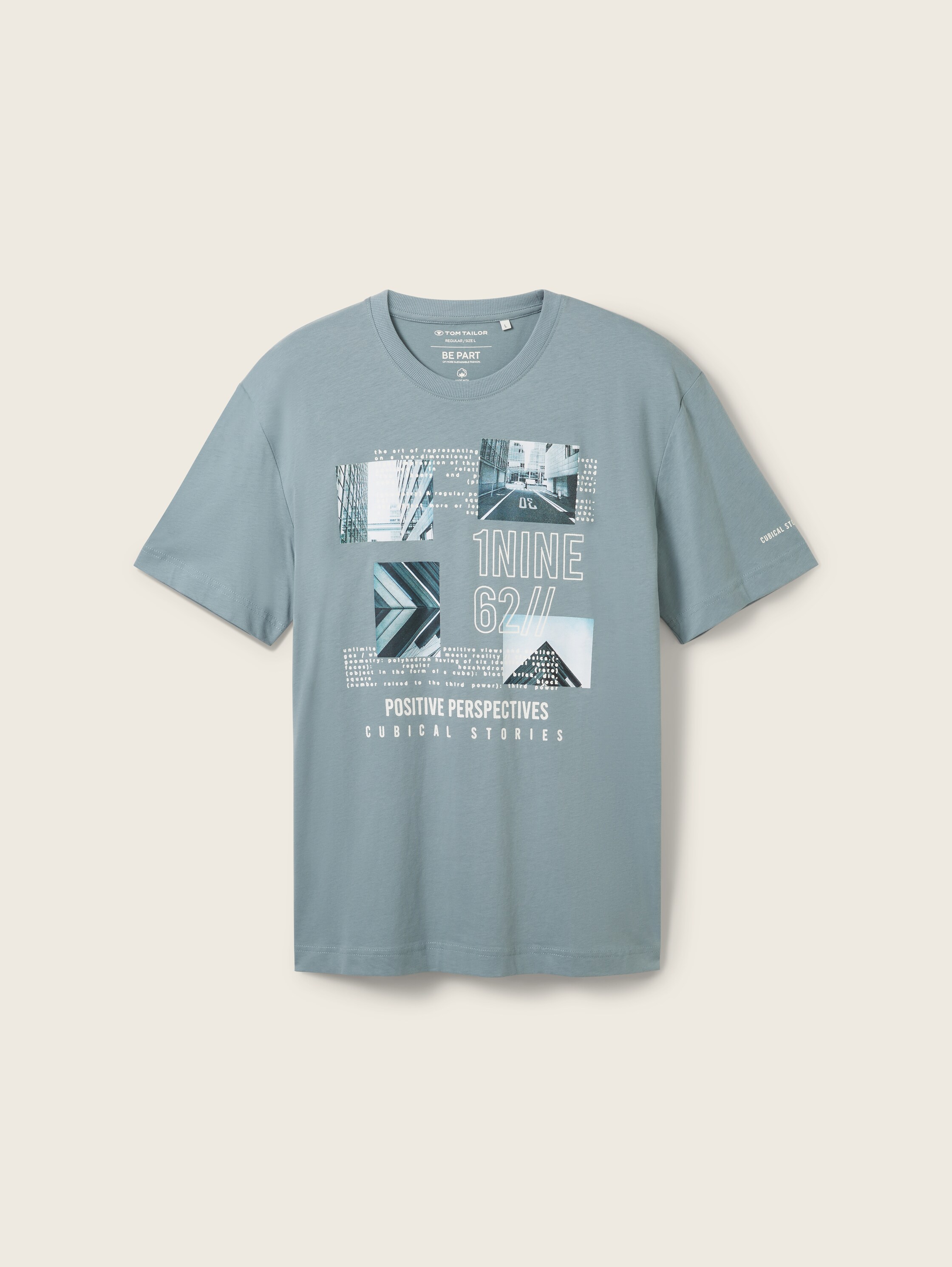 T-Shirt mit Print - grey mint - Vorder-Produkt-Ansicht