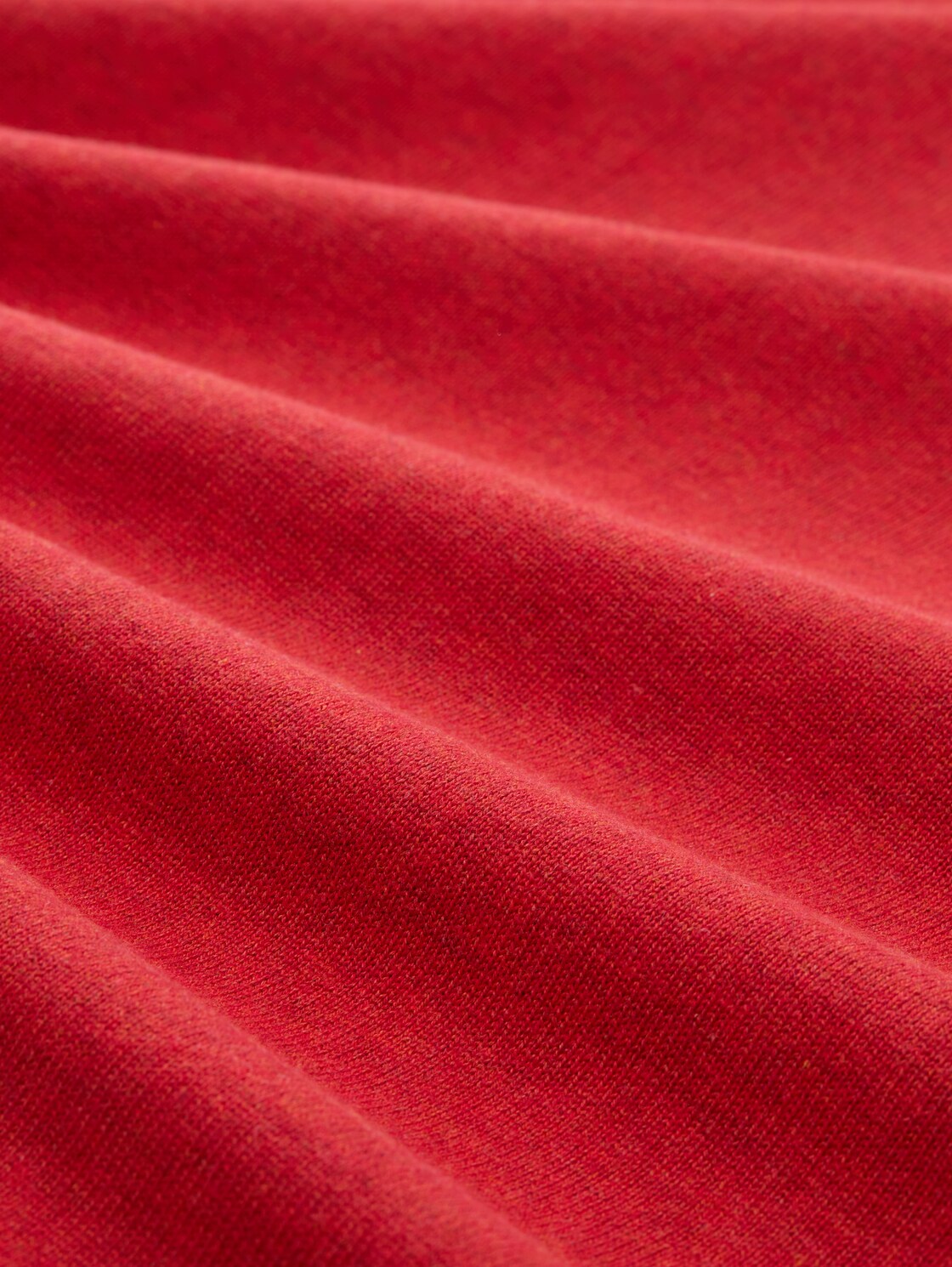 Basic Strickpullover aus Baumwolle - Salsa Red Non-Solid - Material-Ansicht