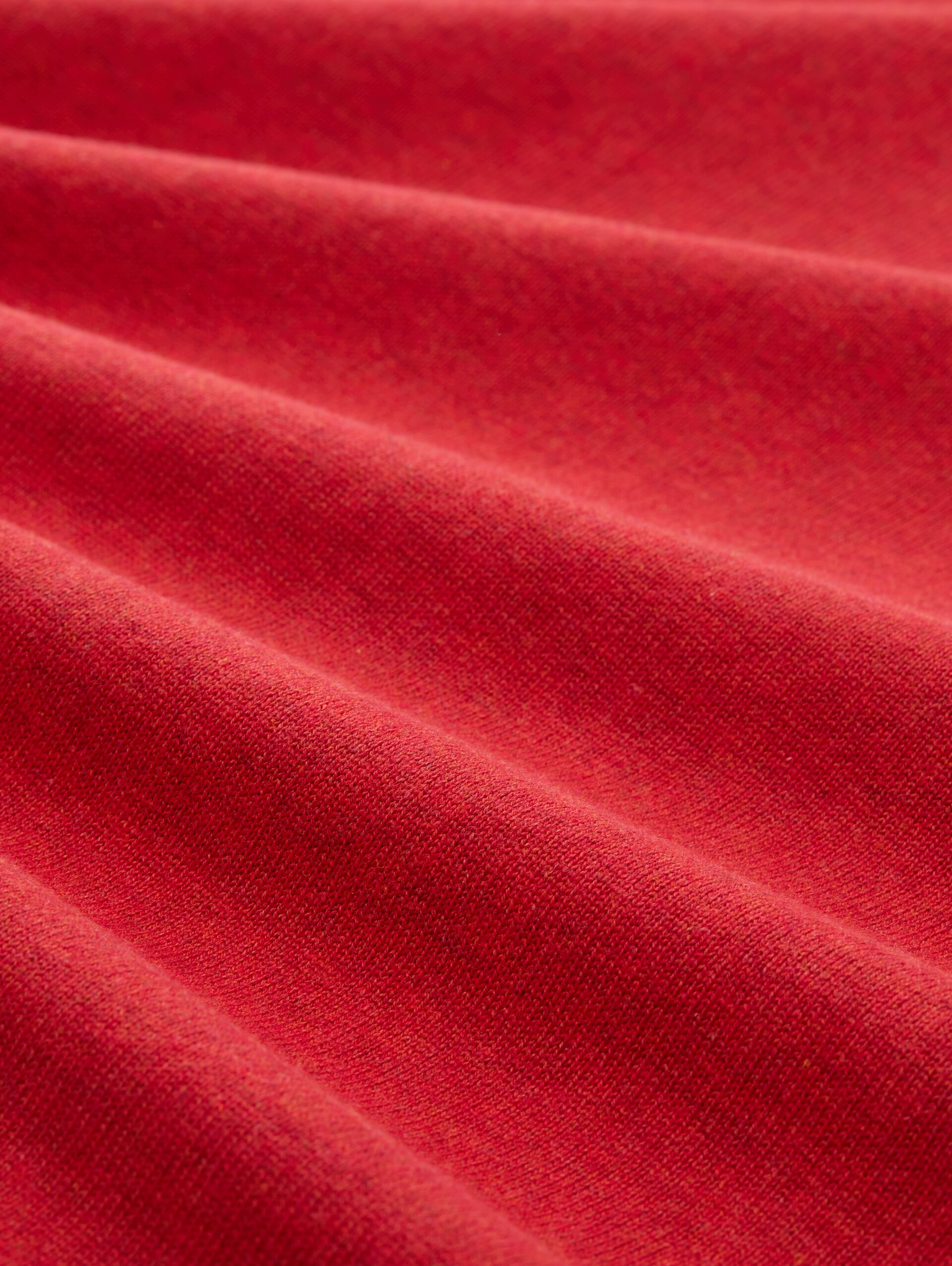 Basic Strickpullover aus Baumwolle - Salsa Red Non-Solid - Material-Ansicht