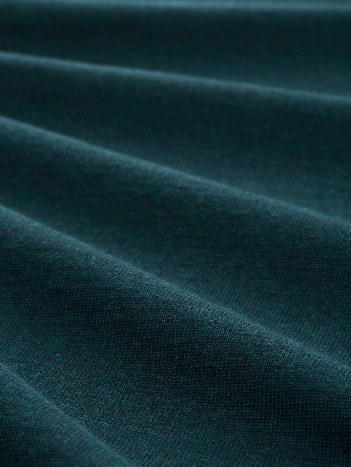 Basic Strickpullover aus Baumwolle - sapphire green melange - Material-Ansicht