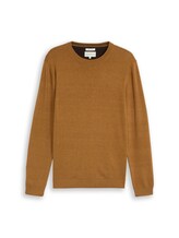 Ausgewählt, Basic Strickpullover aus Baumwolle von Tom Tailor, braun