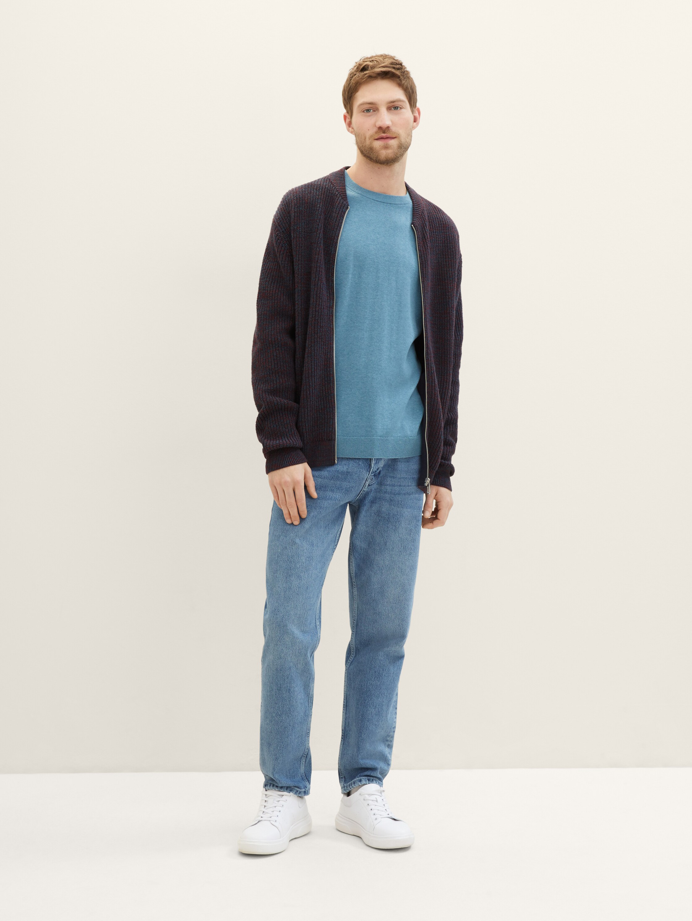 Sweat simple - blue water melange - Vue de face du modèle