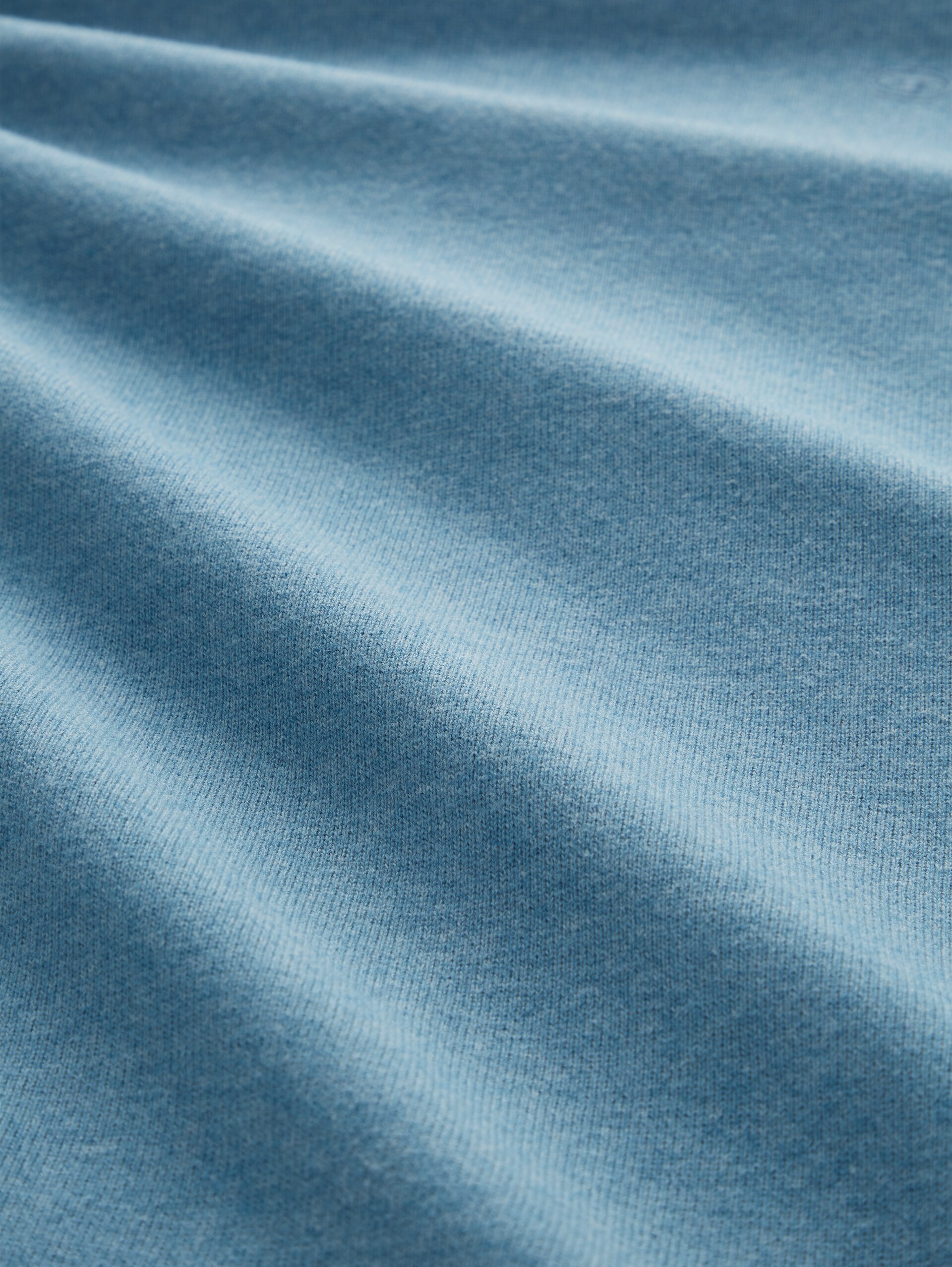 Basic gebreide trui van katoen - blue water melange - Materiaalweergave