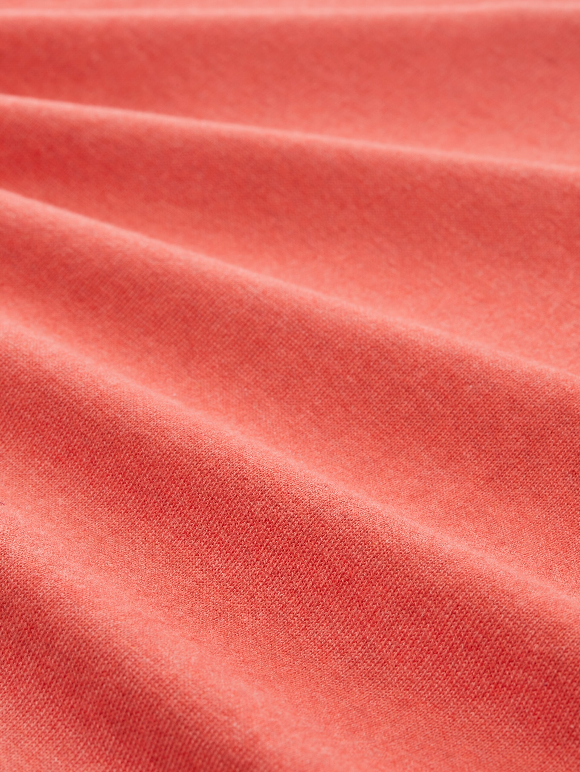 Basic gebreide trui van katoen - soft red melange - Materiaalweergave
