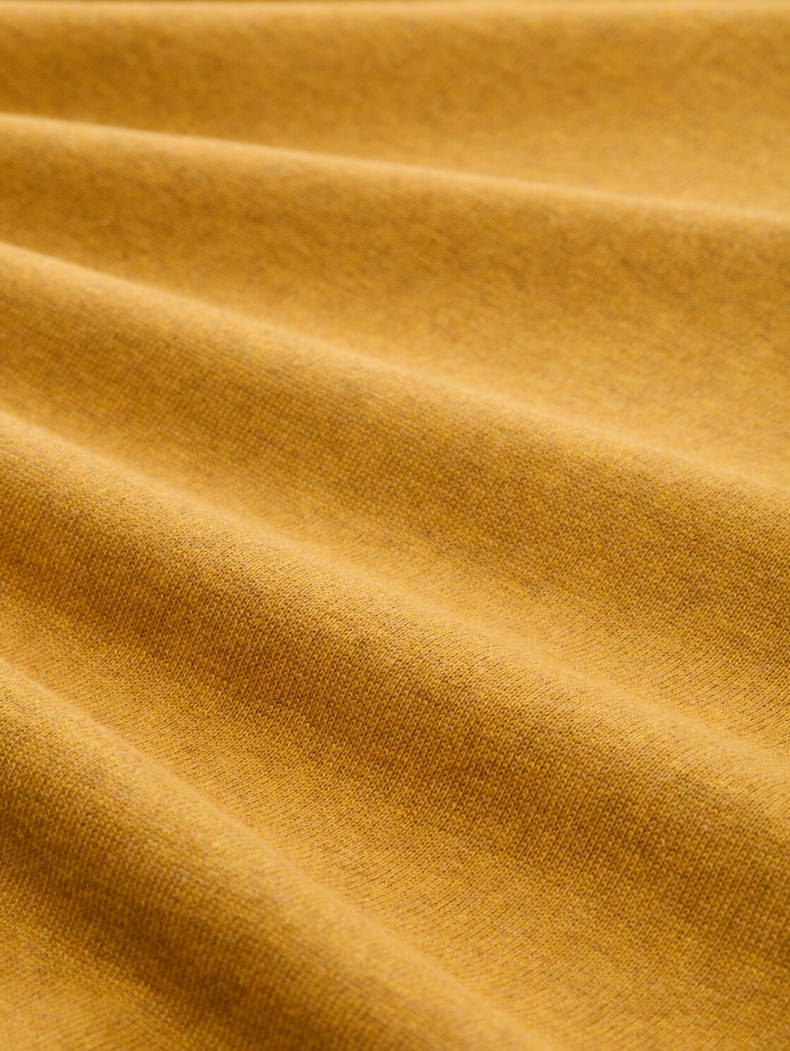 Basic Strickpullover aus Baumwolle - mustard melange - Material-Ansicht