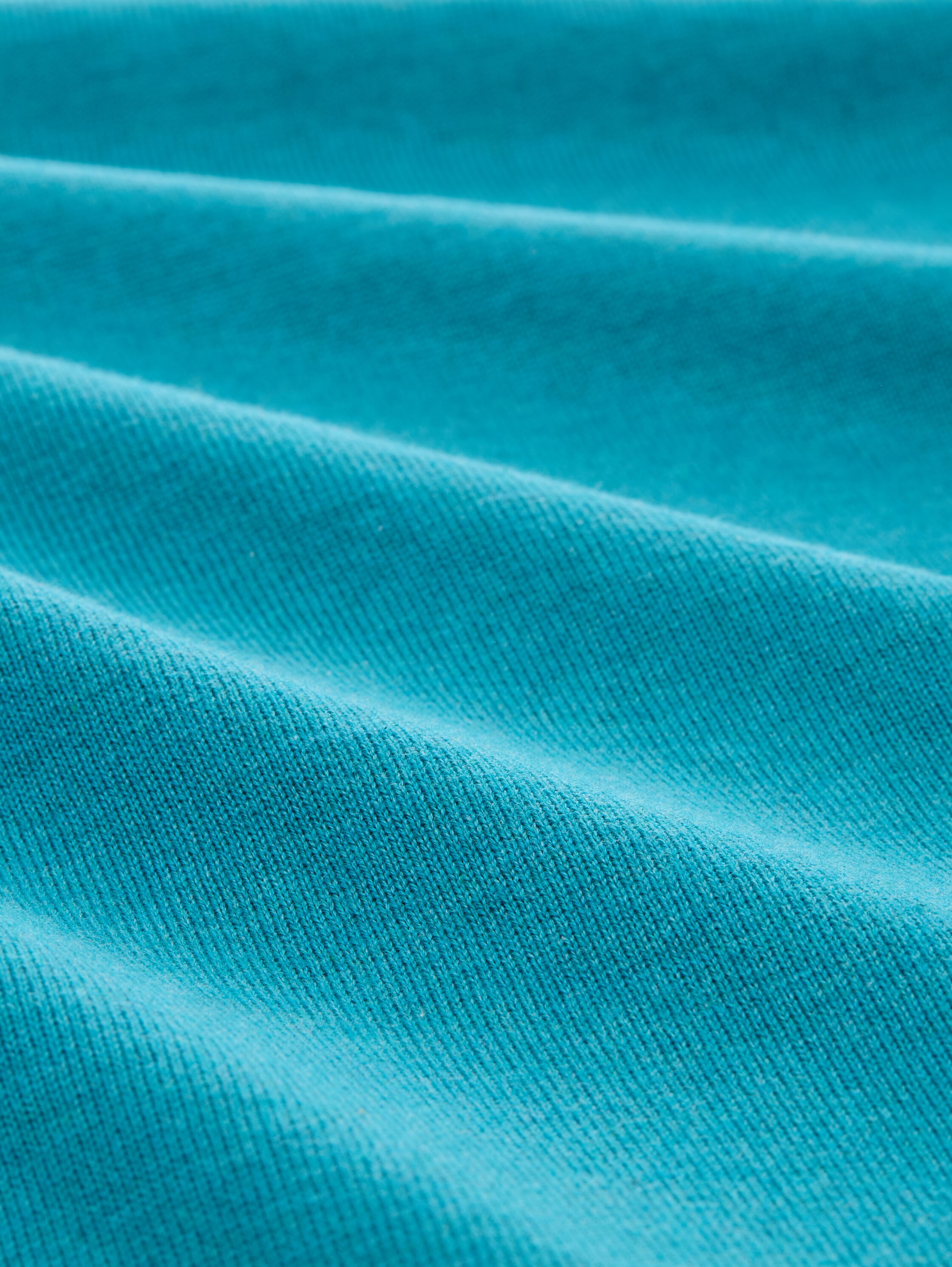 Basic Strickpullover aus Baumwolle - turquoise_blue_melange - 