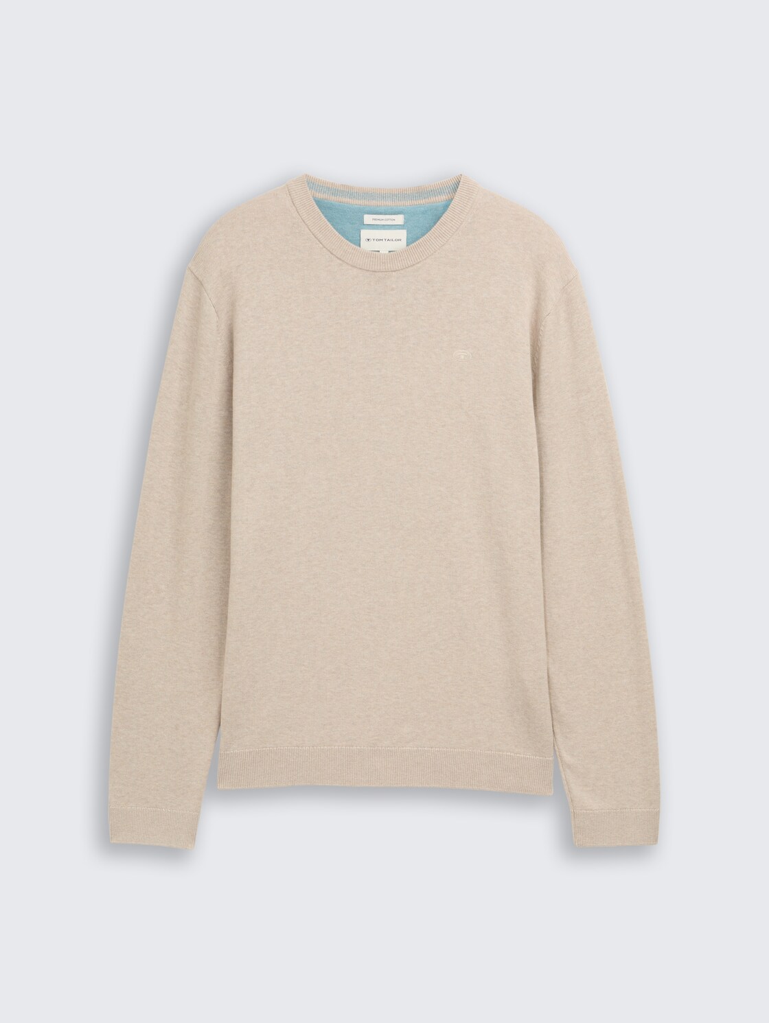 Basic Strickpullover aus Baumwolle - cashew beige melange